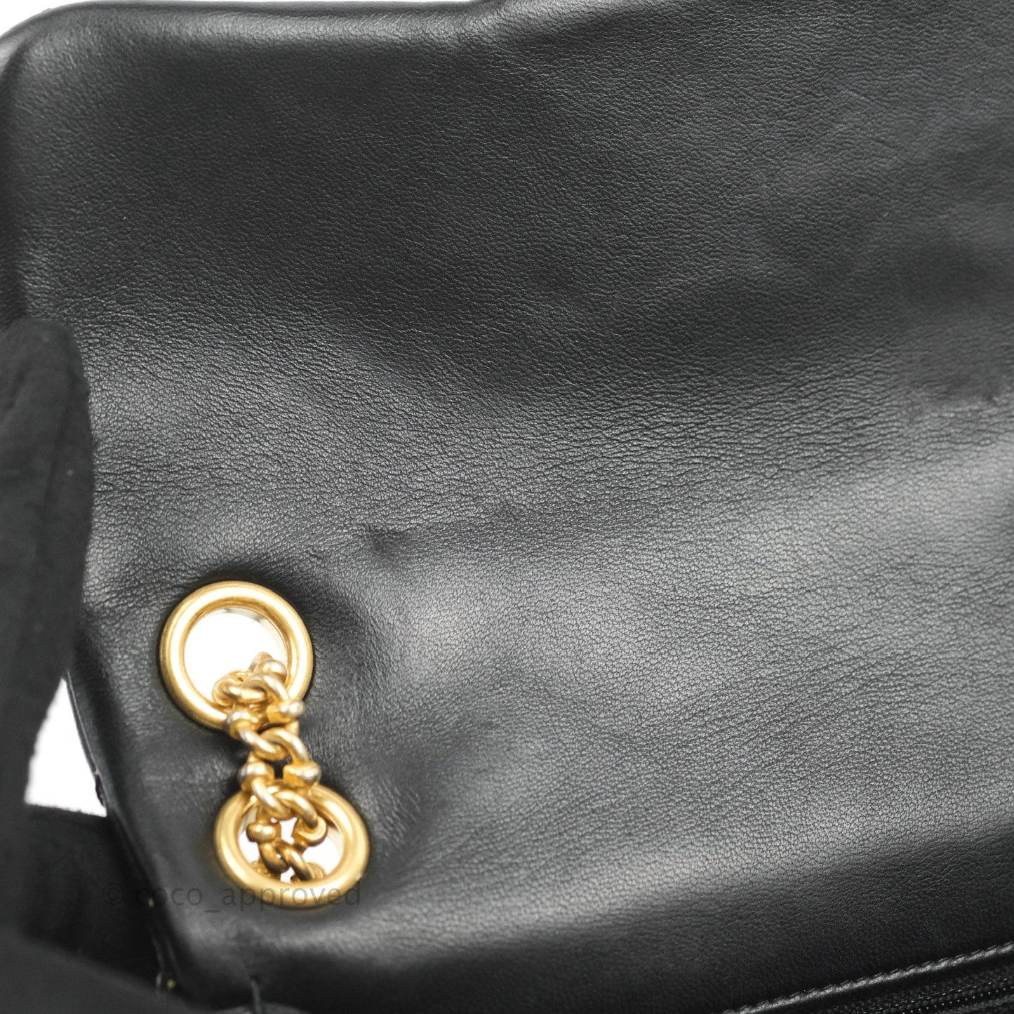 Chanel Quilted Stitched Flap Bag Lambskin Black Aged Gold Hardware 15A