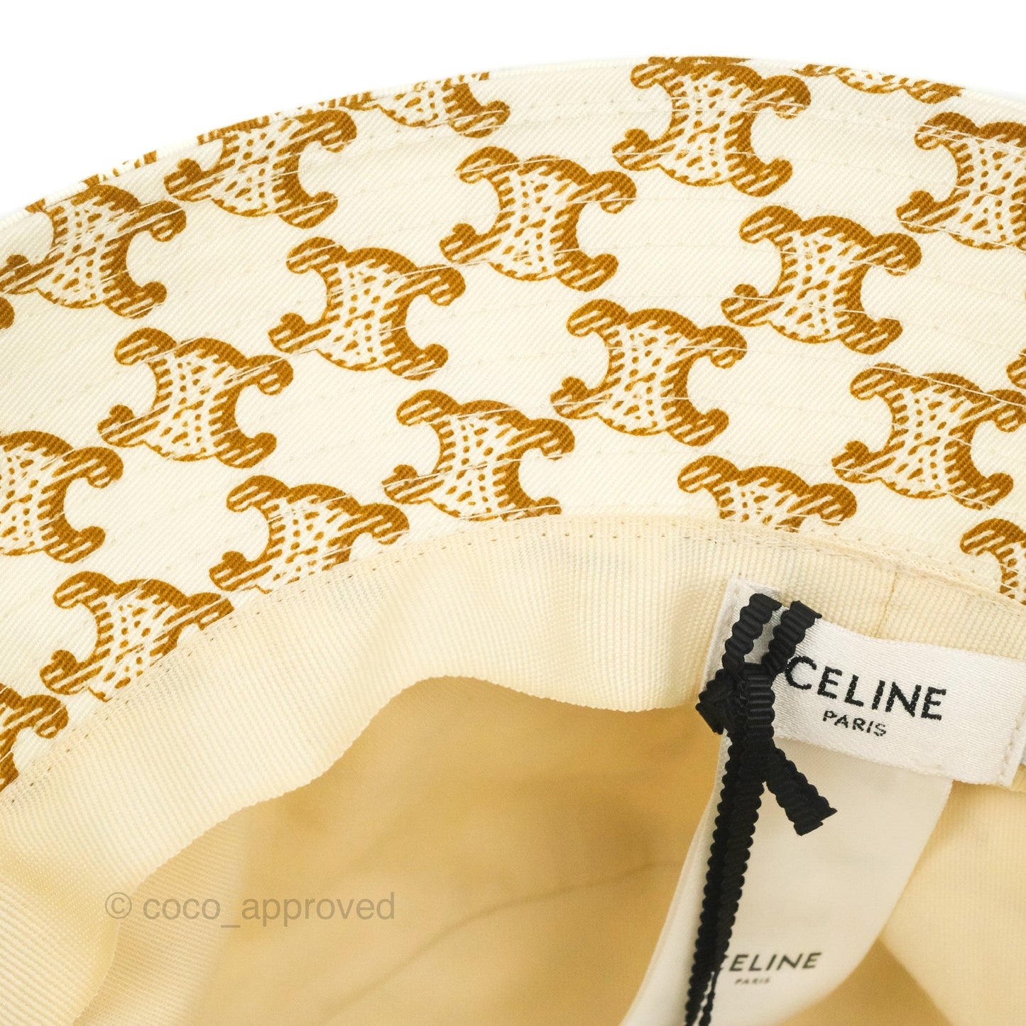 Celine Bucket Hat Triomphe Print Crème / Mordoré