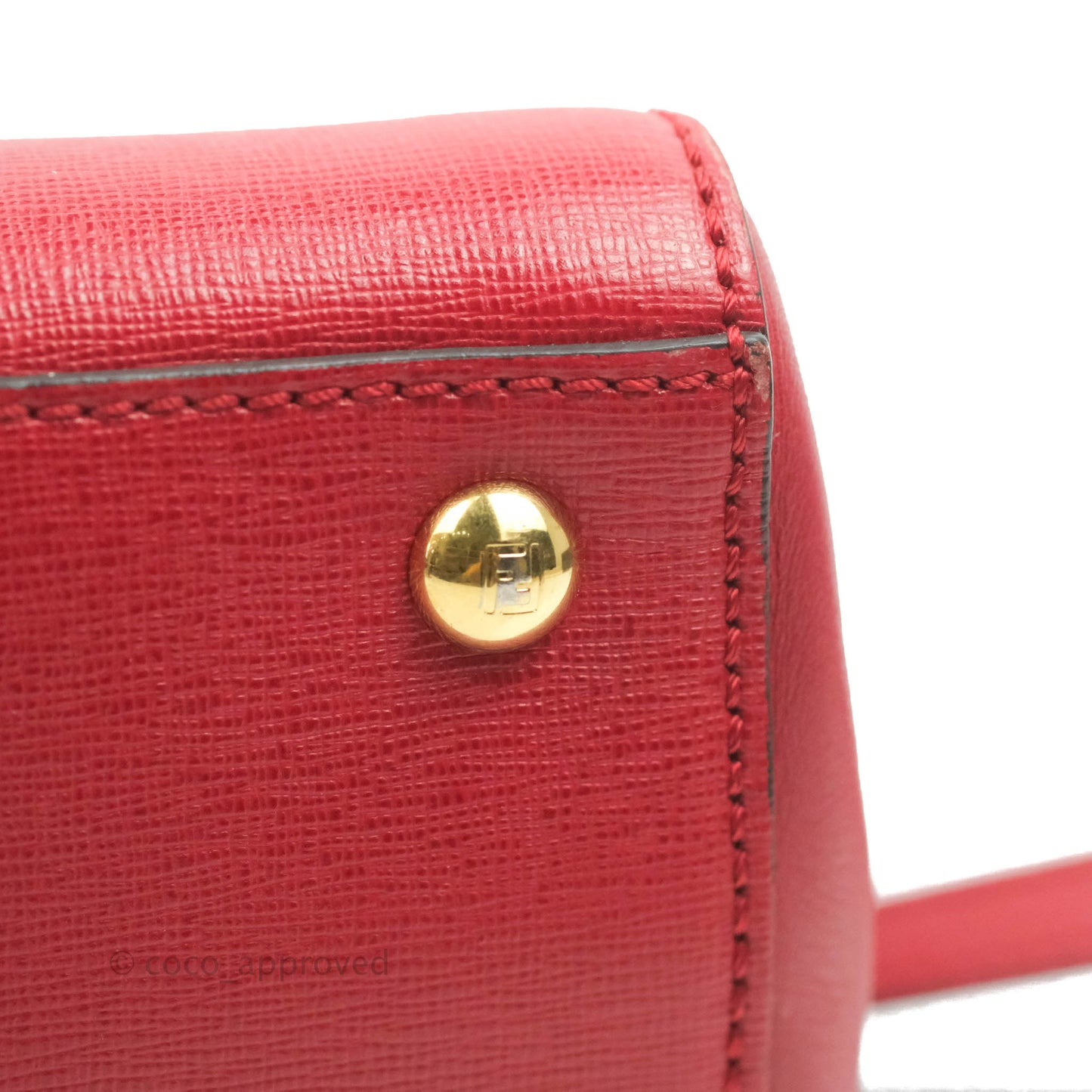 Fendi 2 Jours Red Bag Gold Hardware