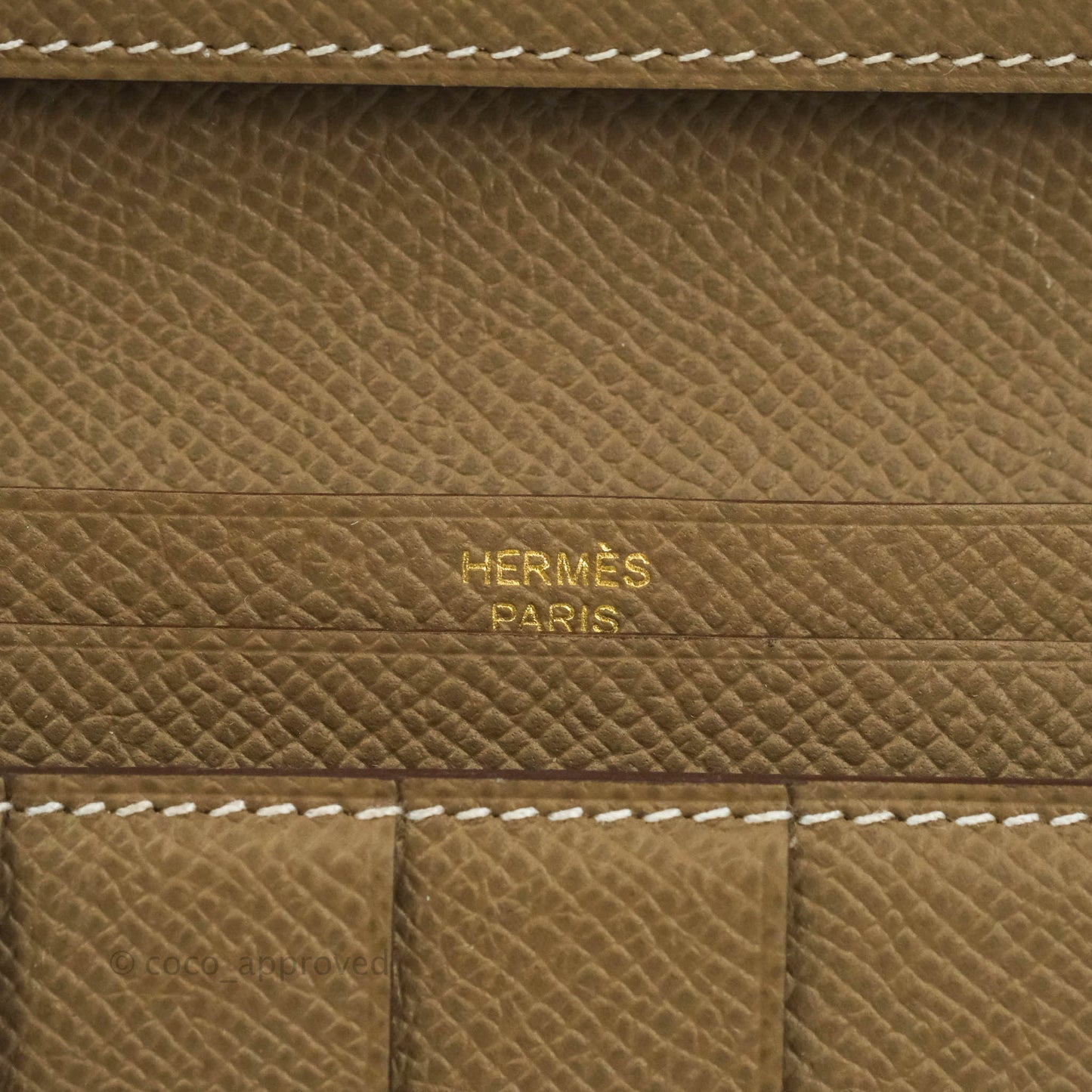 Hermès Bearn Wallet Etoupe Epsom Gold Hardware