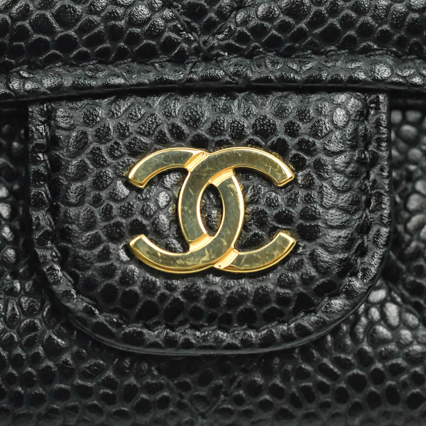 Chanel Quilted Flap Card Holder Black Caviar Gold Hardware