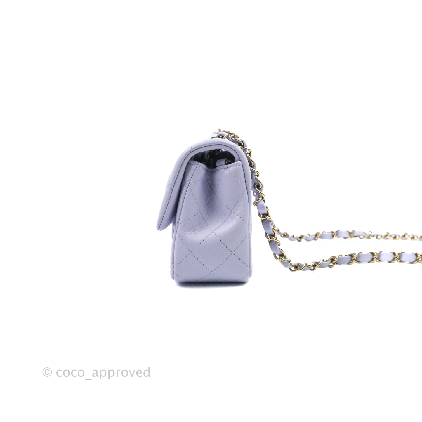 Chanel Quilted Mini Rectangular Flap Lilac Lambskin Gold Hardware