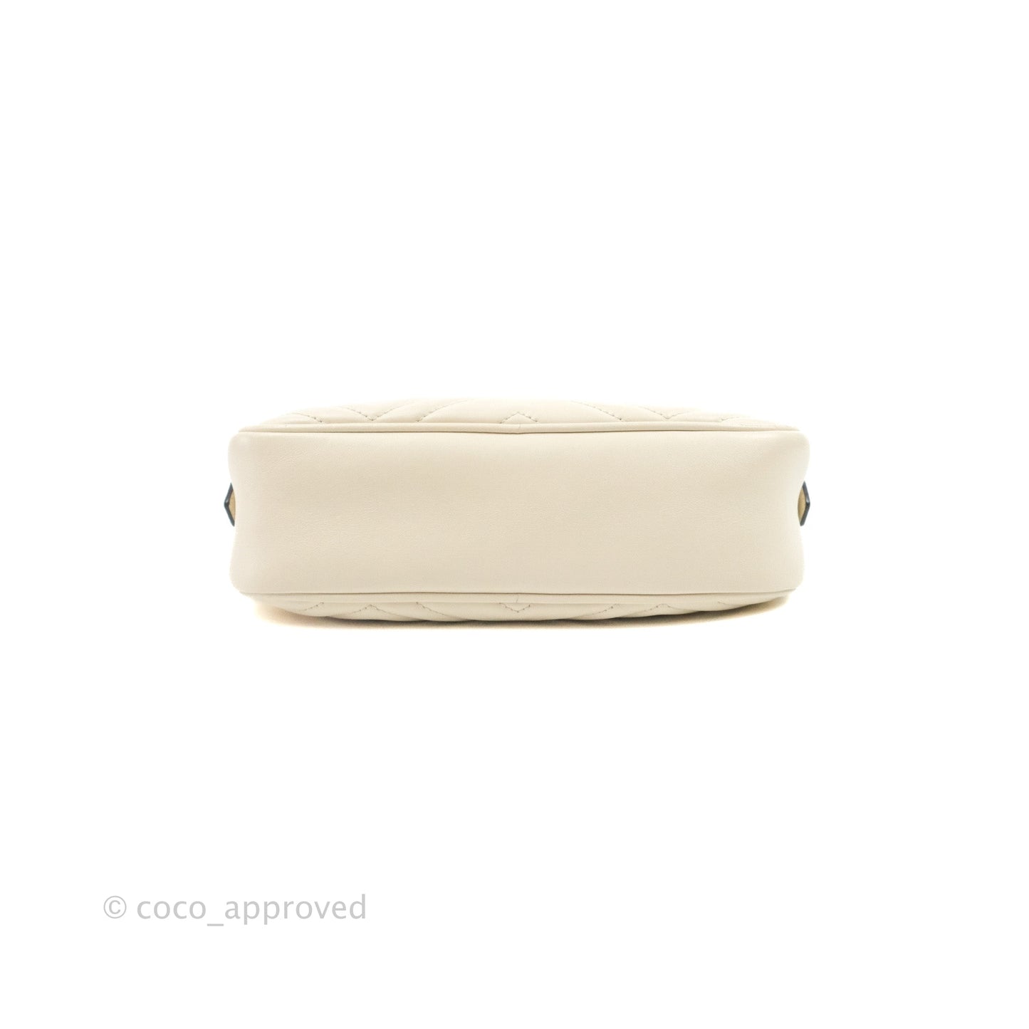 Gucci Small Matelasse GG Marmont Camera Bag White Calfskin Gold Hardware