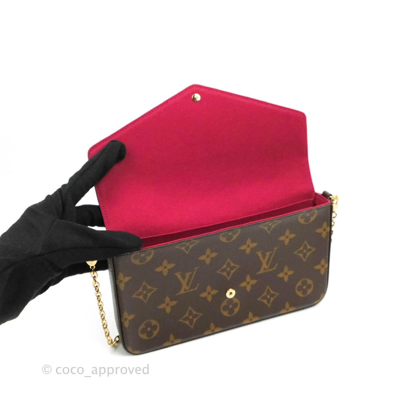 Louis Vuitton Félicie Pochette Monogram Canvas Fuchsia Pink