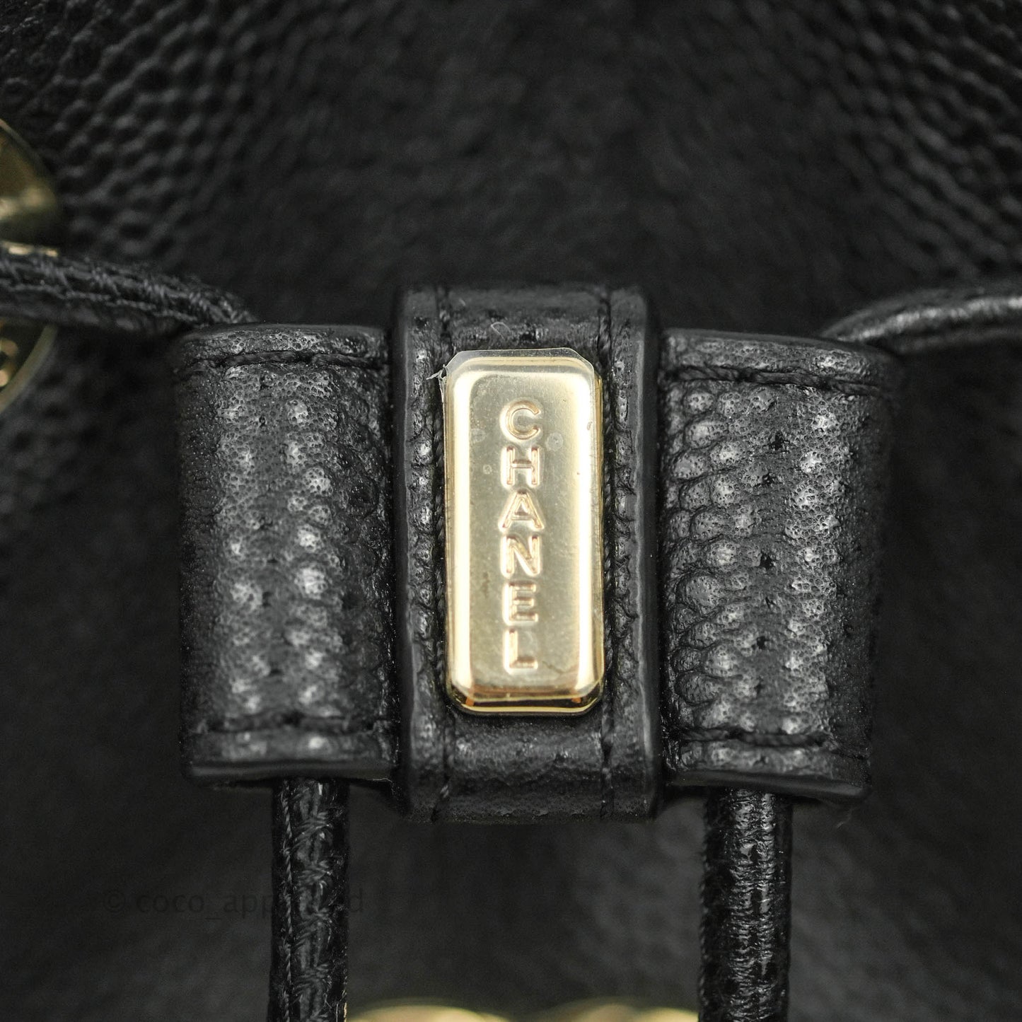 Chanel Business Affinity Drawstring Bucket Bag Black Caviar Gold Hardware 21P