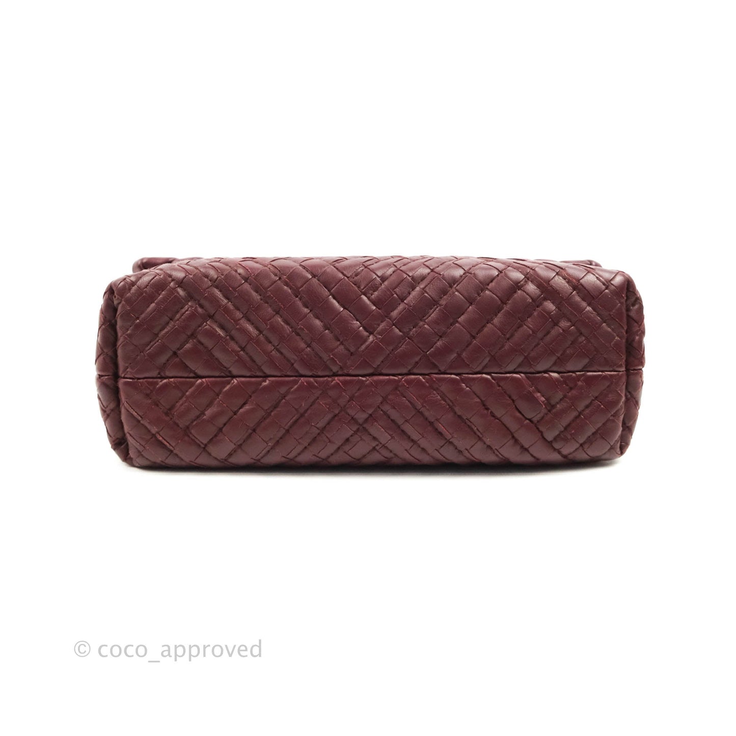 Bottega Veneta Small Nappa Intrecciato Olimpia Shoulder Bag Dark Red