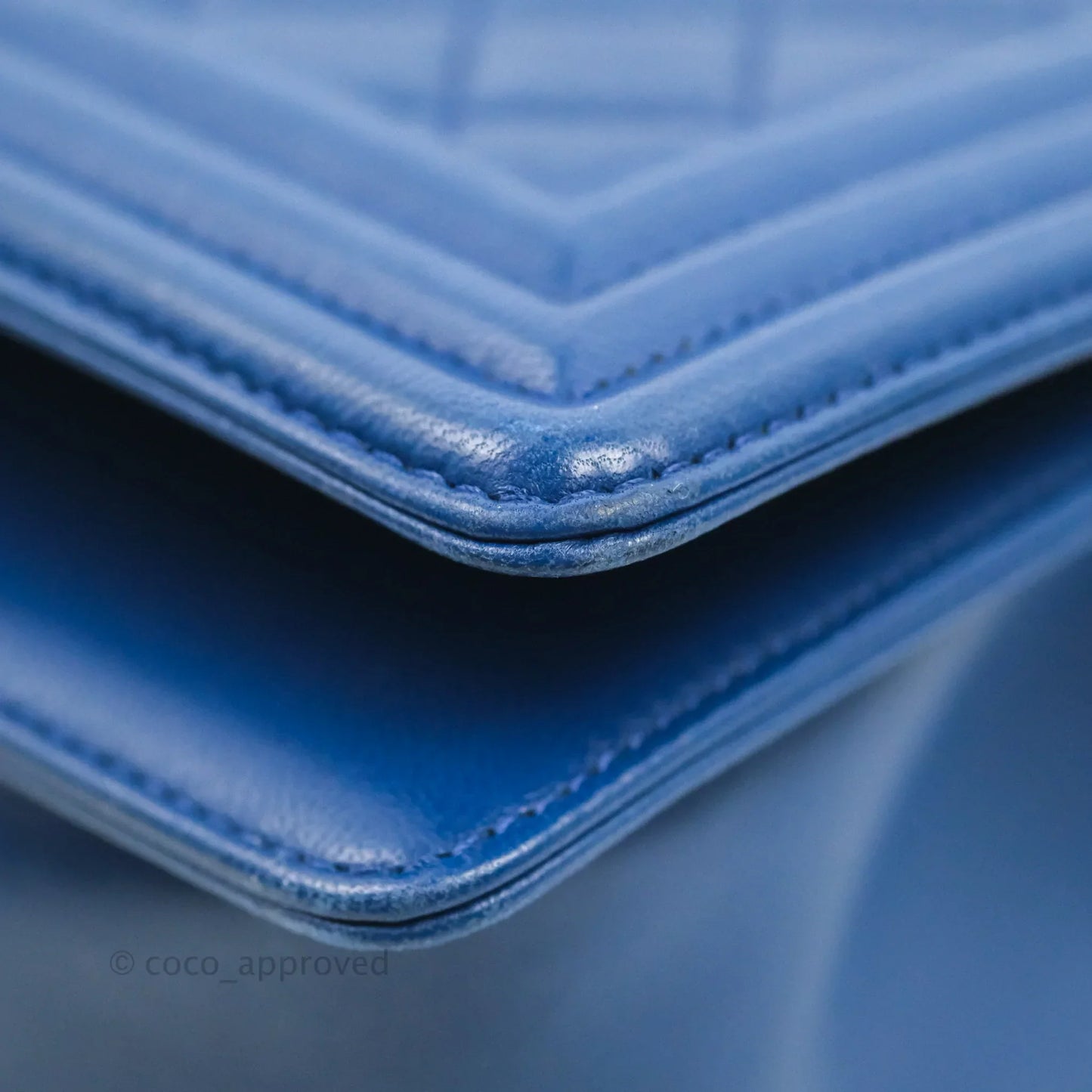 Chanel Quilted Medium Boy Blue Calfskin Ruthenium Hardware