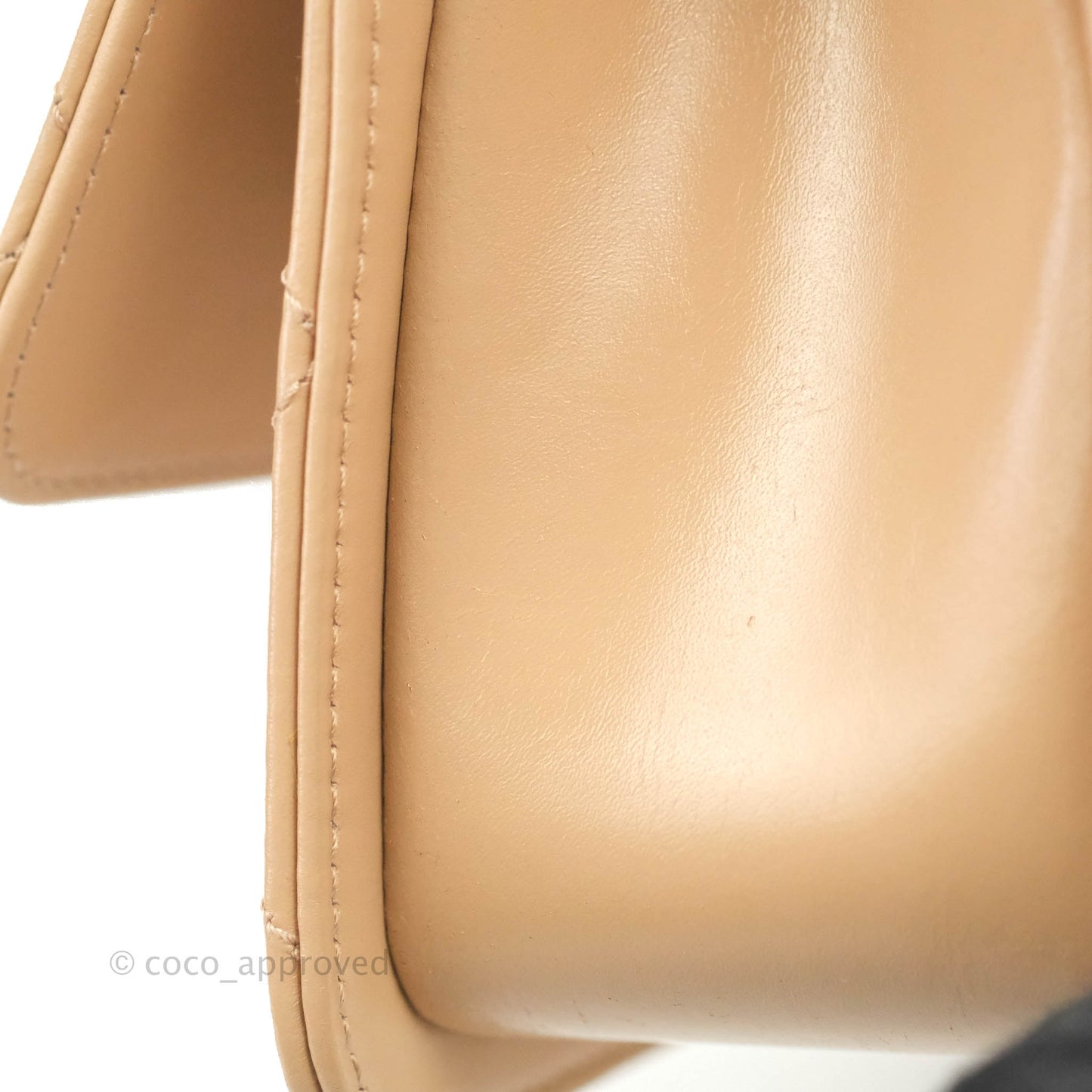 Chanel Quilted Perfect Fit Adjustable Beige Calfskin Gold Hardware 21A