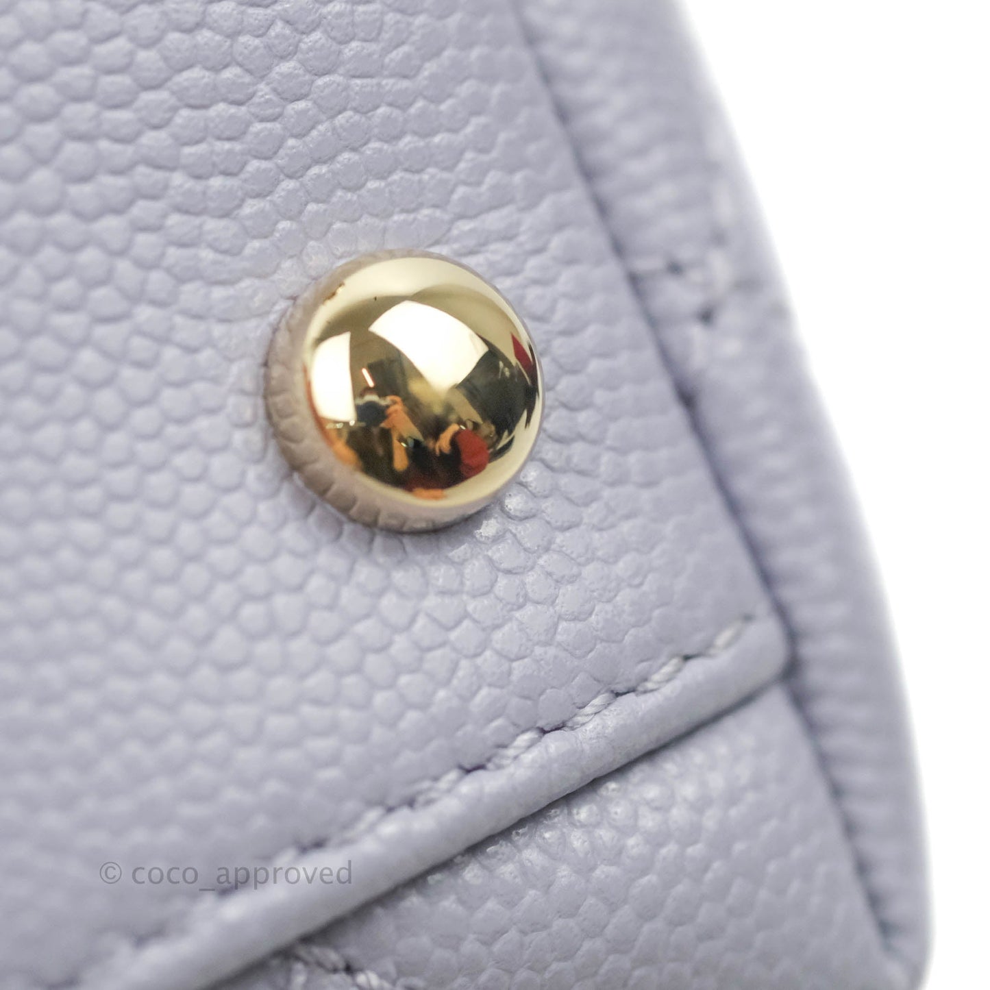 Chanel Mini Coco Handle Quilted Lilac Caviar Gold Hardware