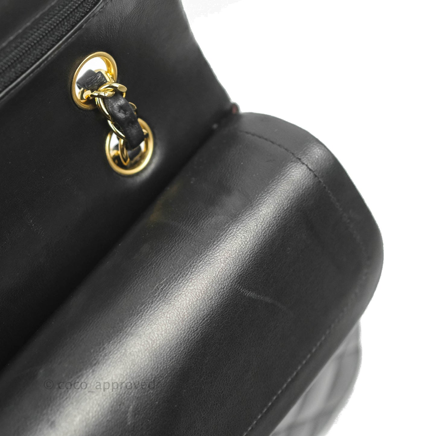 Chanel Classic M/L Medium Flap Quilted Black Lambskin Gold Hardware
