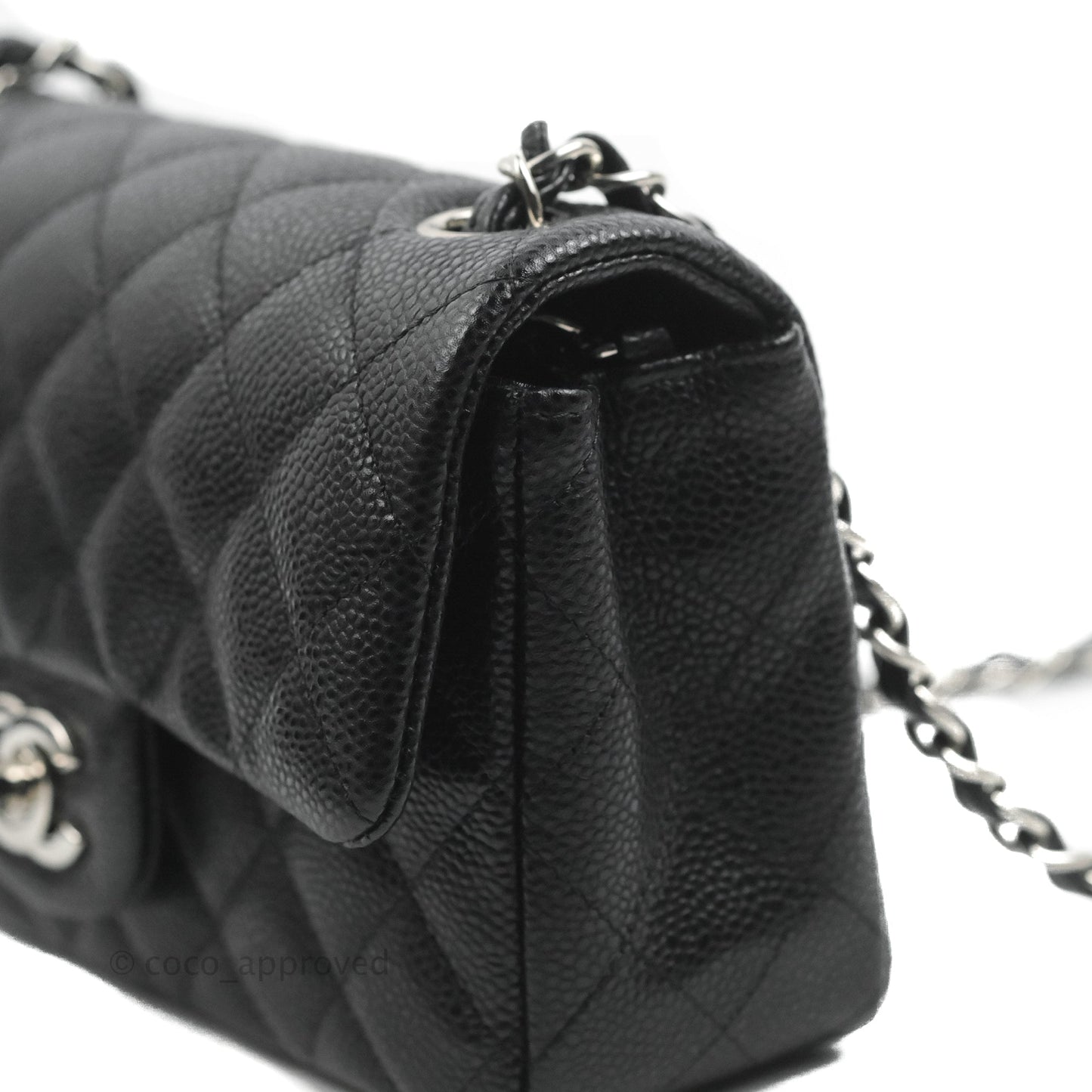 Chanel Quilted Mini Rectangular Black Caviar Silver Hardware