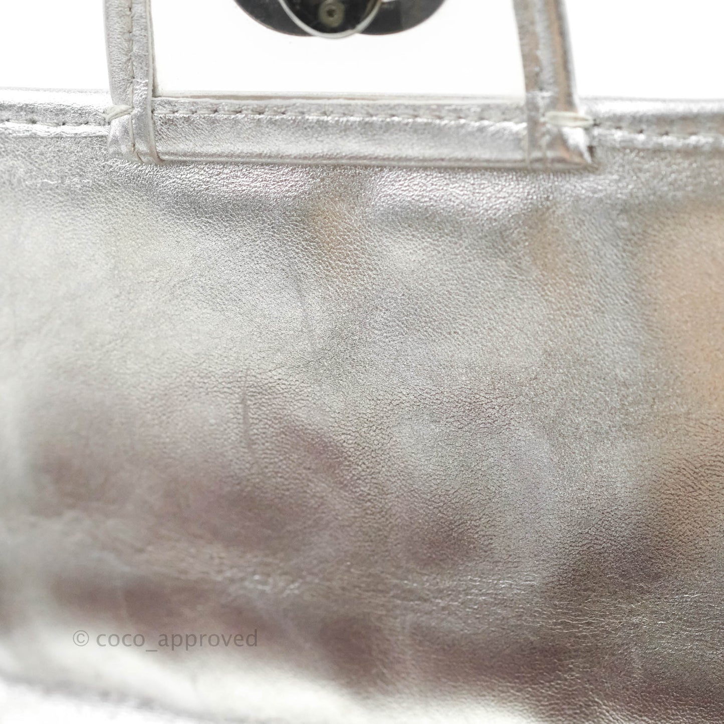 Chanel Vinyl Ice Cube Flap Bag Metallic Silver Silver Hardware