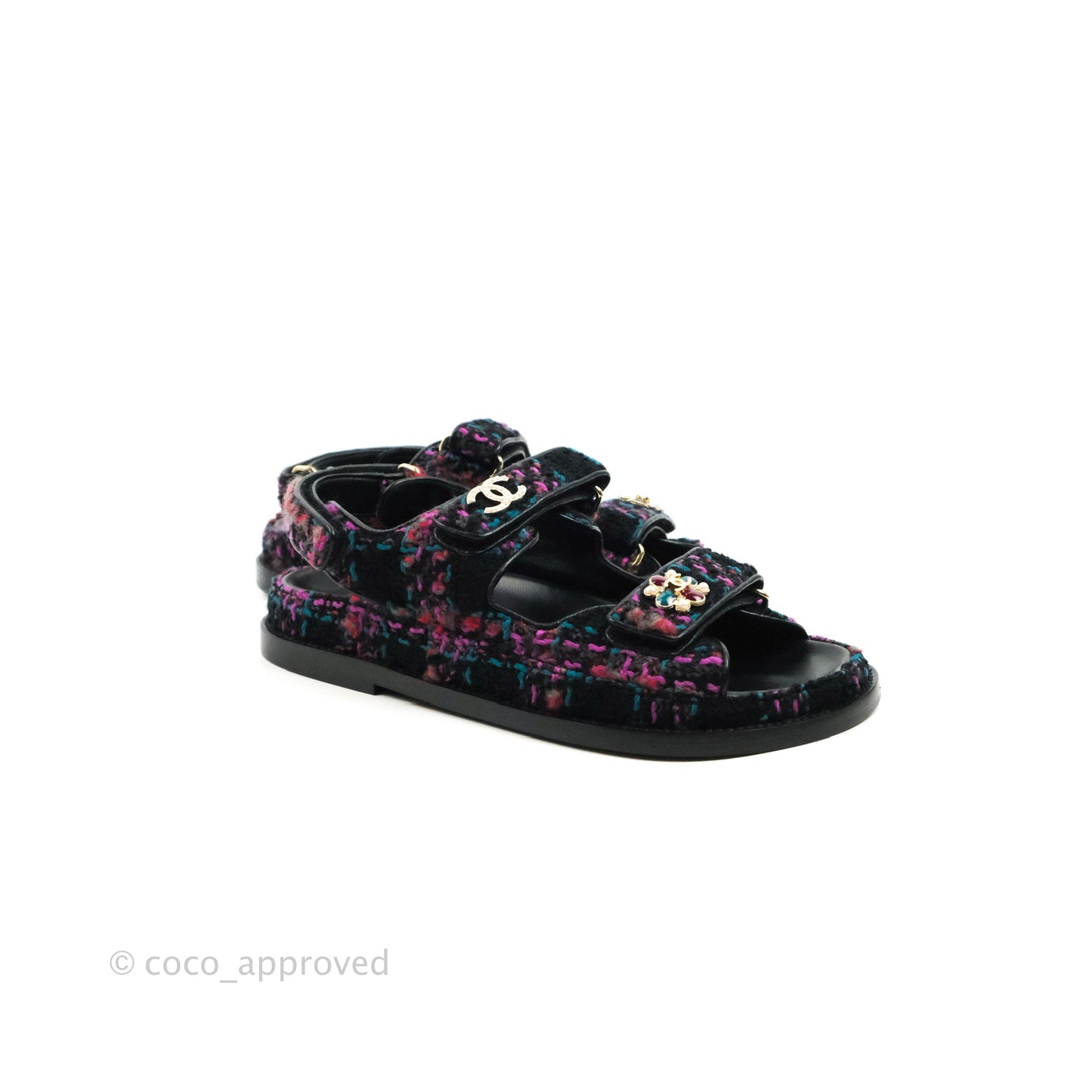 Chanel Dad Sandals Tweed Size 36