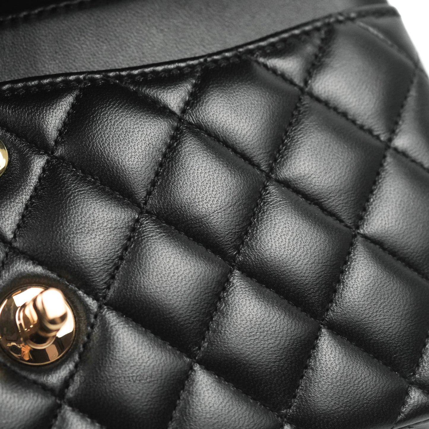 Chanel Classic Small S/M Flap Black Lambskin Rose Pink-Gold Hardware