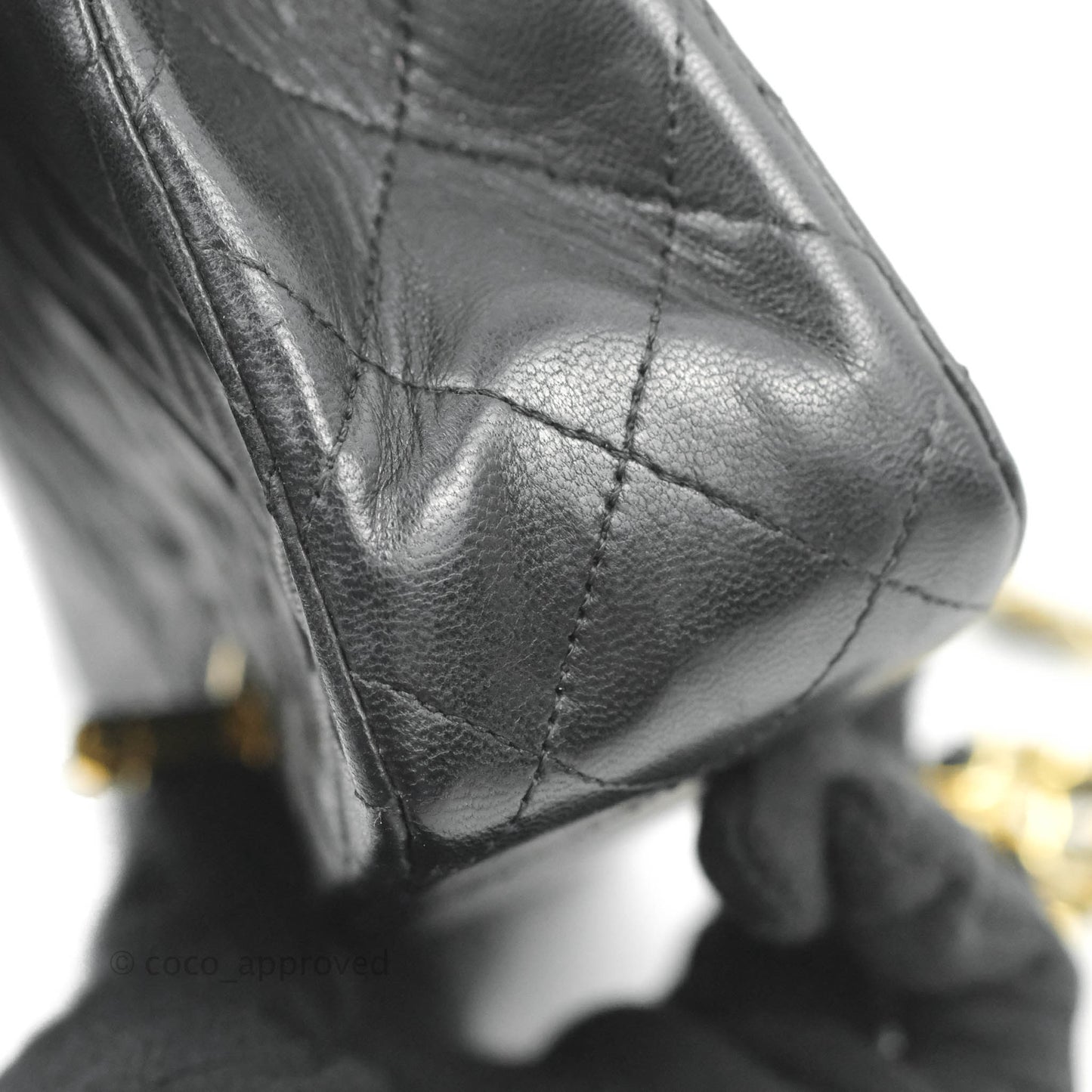 Chanel Vintage Small Single Full Flap Bag Black Lambskin 24K Gold Hardware