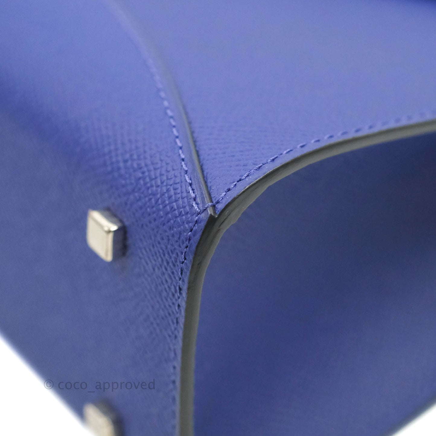 Moynat Gabrielle PM Bag Blue Calfskin Silver Hardware