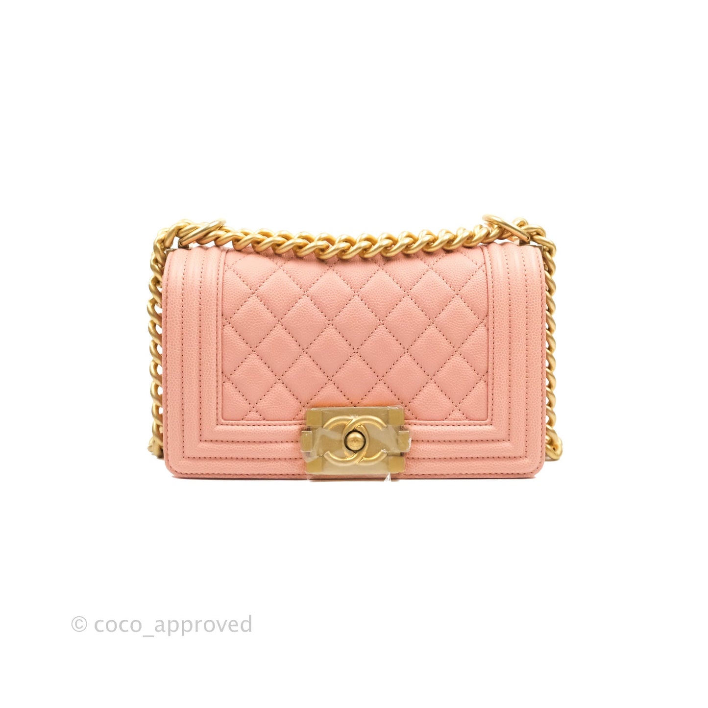 Chanel Boy Small Pink Caviar Gold Hardware