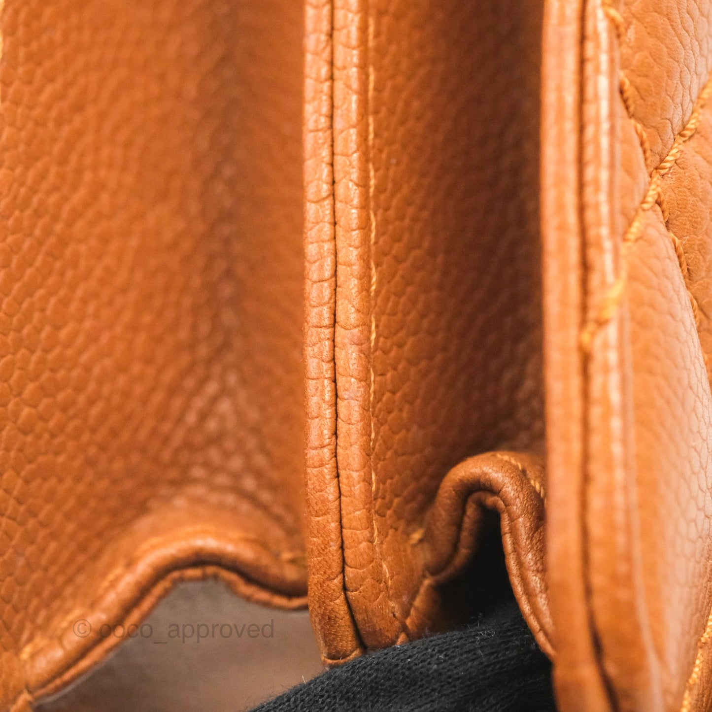 Chanel Flap Bag Quilted Caramel Brown Caviar Ruthenium Hardware