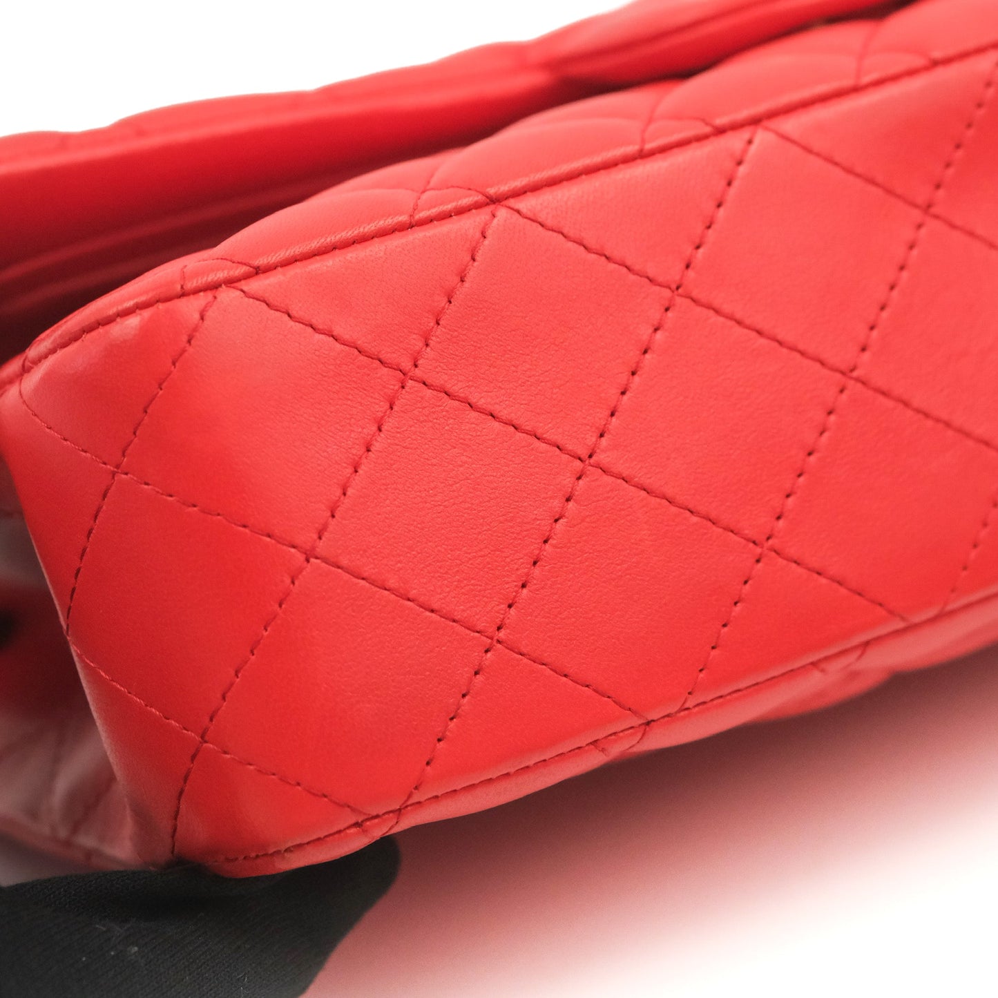 Chanel Classic M/L Medium Double Flap Red Lambskin Gold Hardware