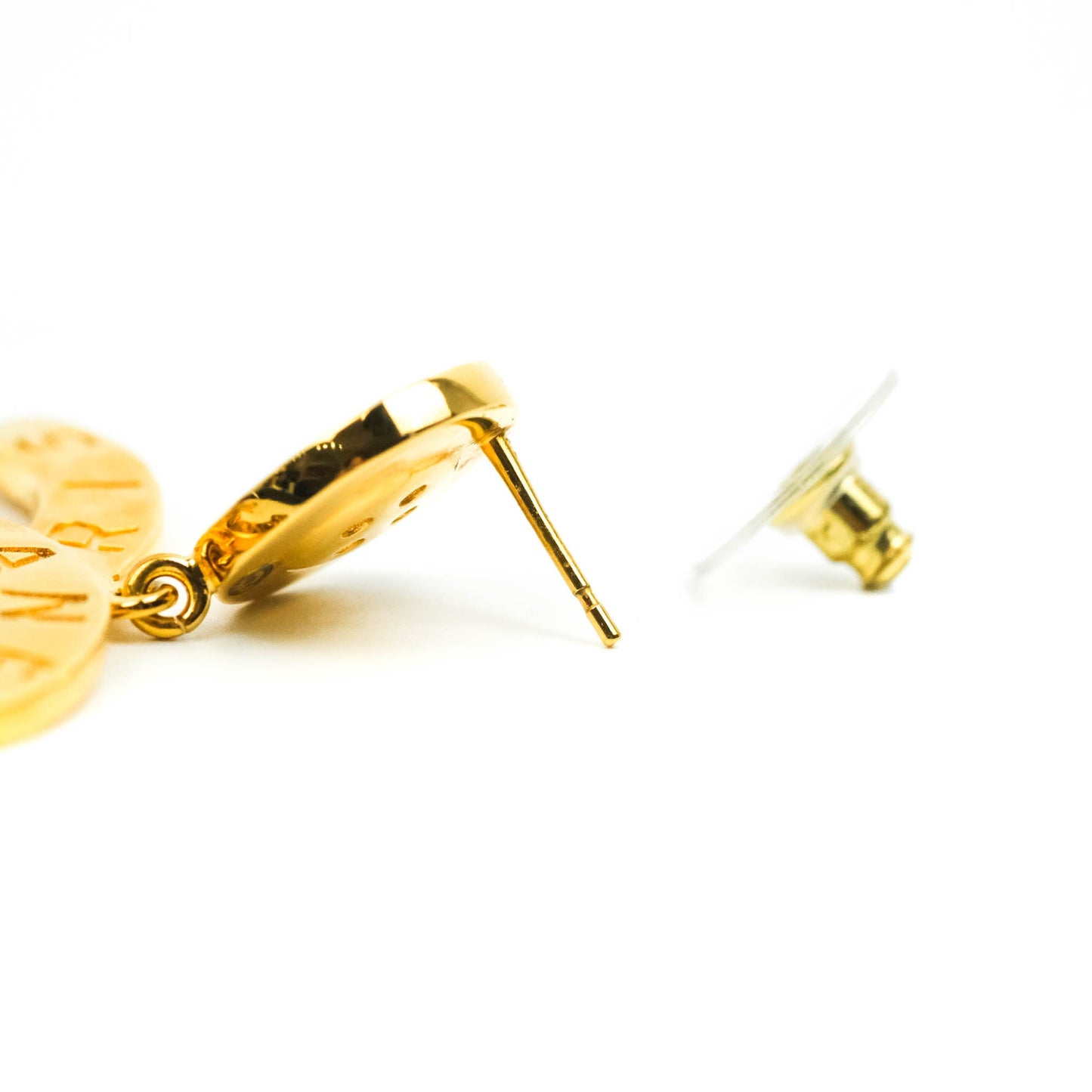 Chanel Large CC Button Drop Earrings Gold Tone 21V
