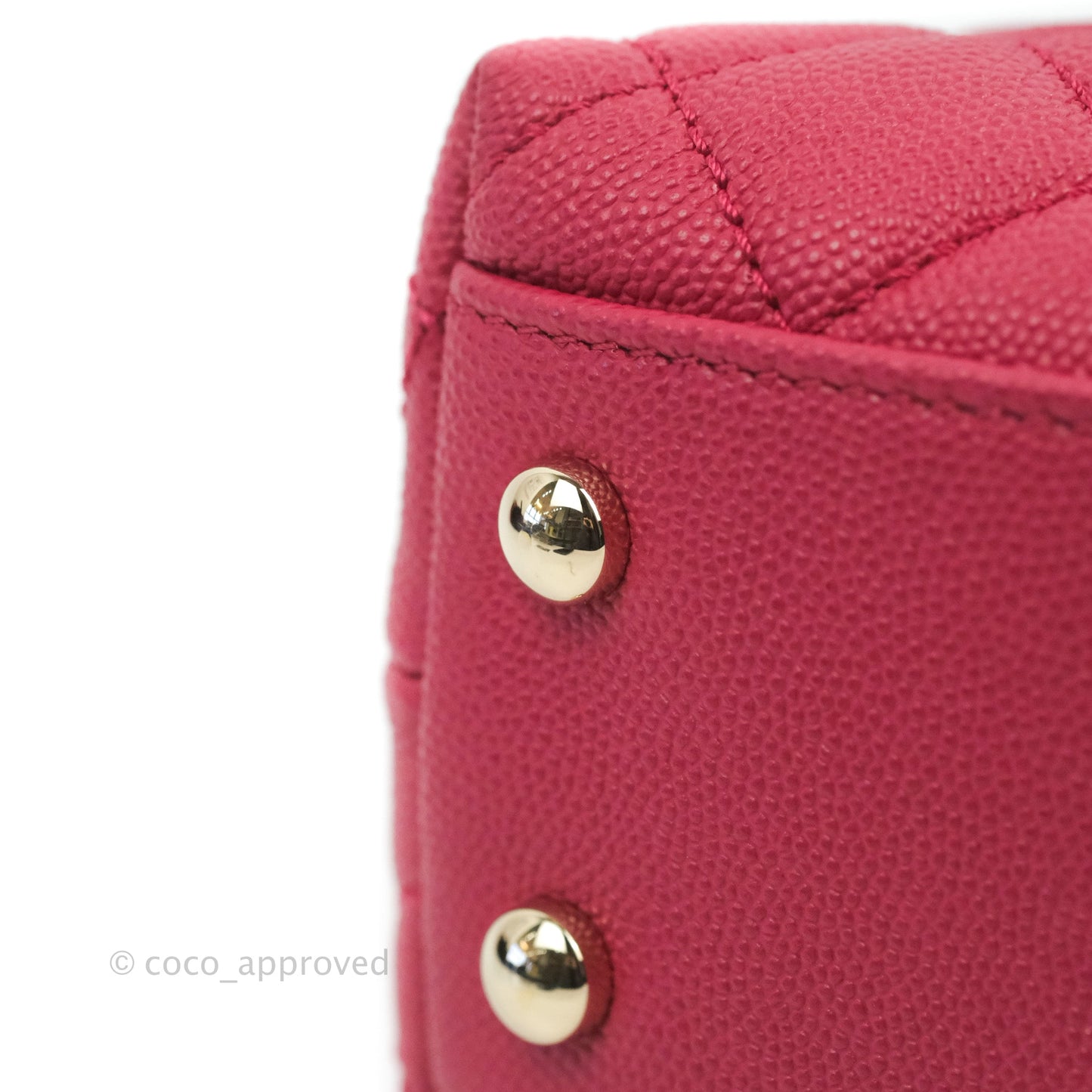 Chanel Small Coco Handle Quilted Cherry Red Caviar Gold Hardware