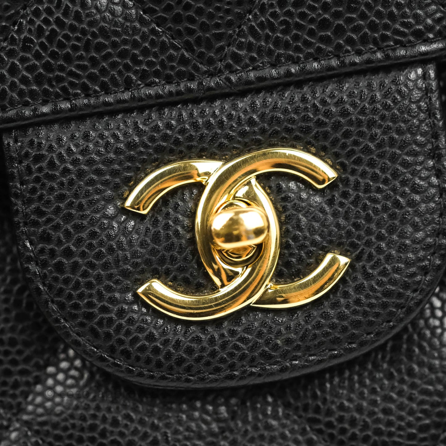 Chanel Jumbo Double Flap Black Caviar Gold Hardware⁣⁣