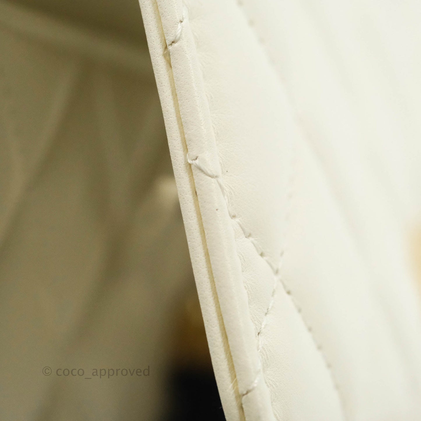 Chanel Quilted Pearl Crush Wallet on Chain WOC White Lambskin Aged Gold Hardware