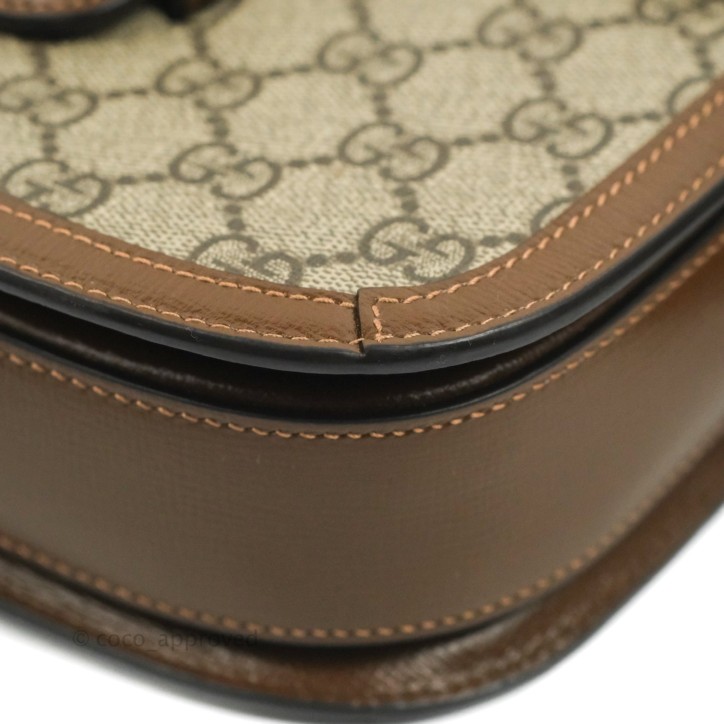 Gucci Horsebit 1955 GG Supreme Canvas Brown Shoulder Bag Gold Hardware