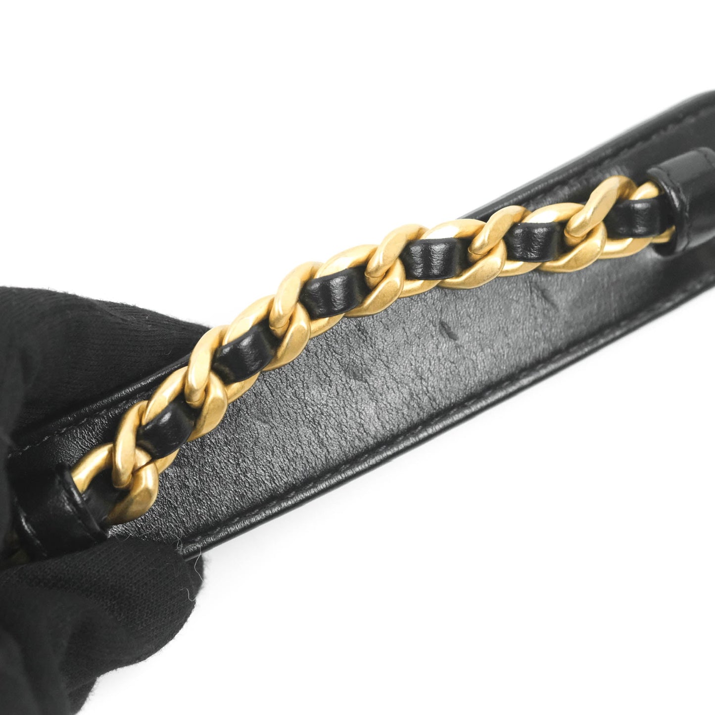 Chanel Mini Flap Bag Black Calfskin Aged Gold Hardware 21B