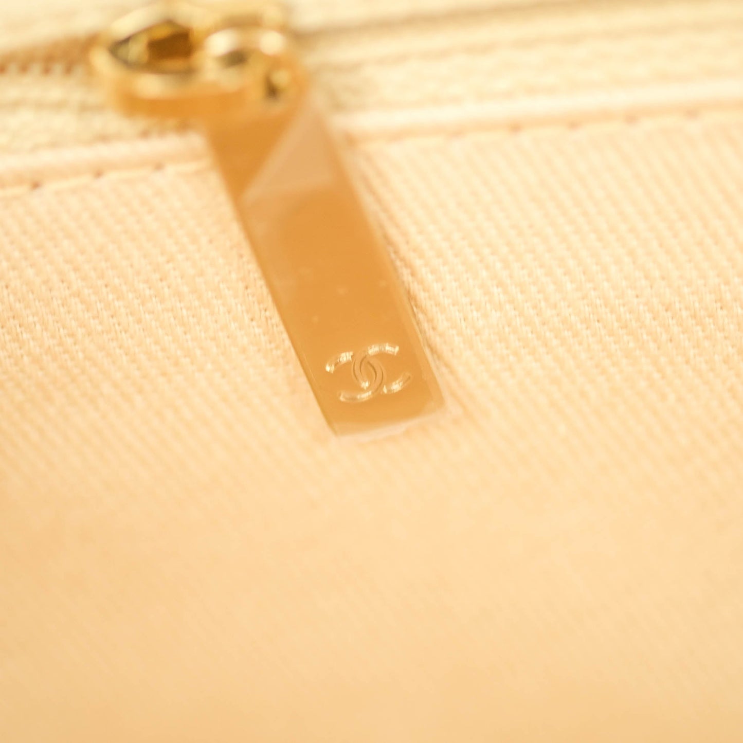 Chanel Large Deauville Iridescent Gold Beige Canvas Gold Hardware