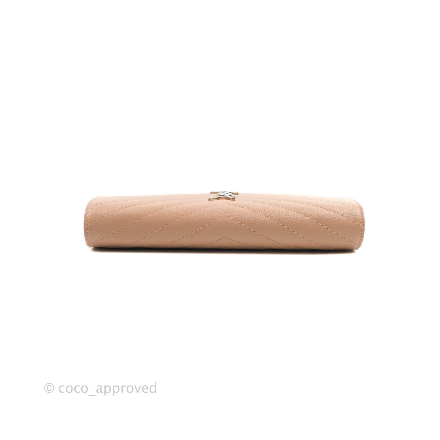 Saint Laurent Wallet on Chain Blush Pink Grained Leather Silver Hardware