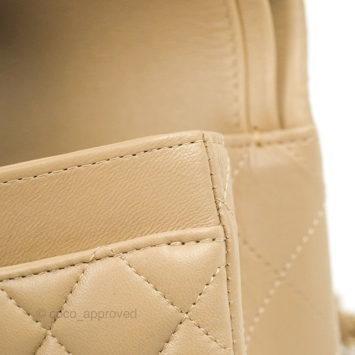 Chanel Small Classic Quilted Flap Dark Beige Lambskin Gold Hardware