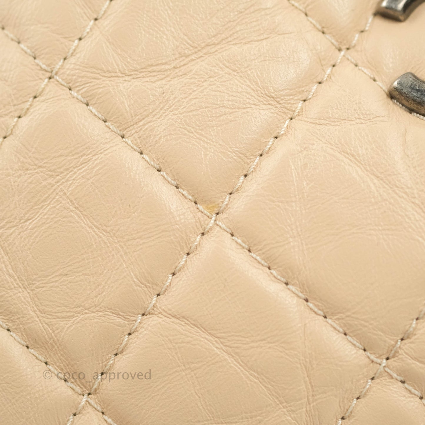 Chanel Small Gabrielle Backpack Beige Black Aged Calfskin