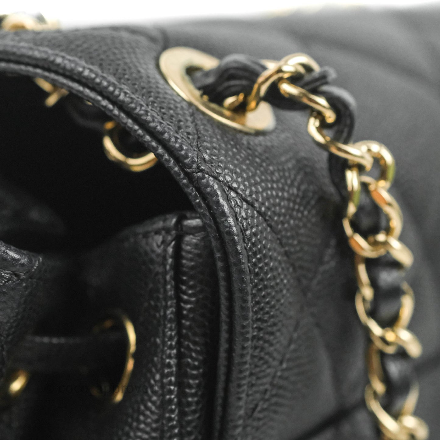 Chanel Quilted Black Caviar Duma Backpack Bag Gold Hardware