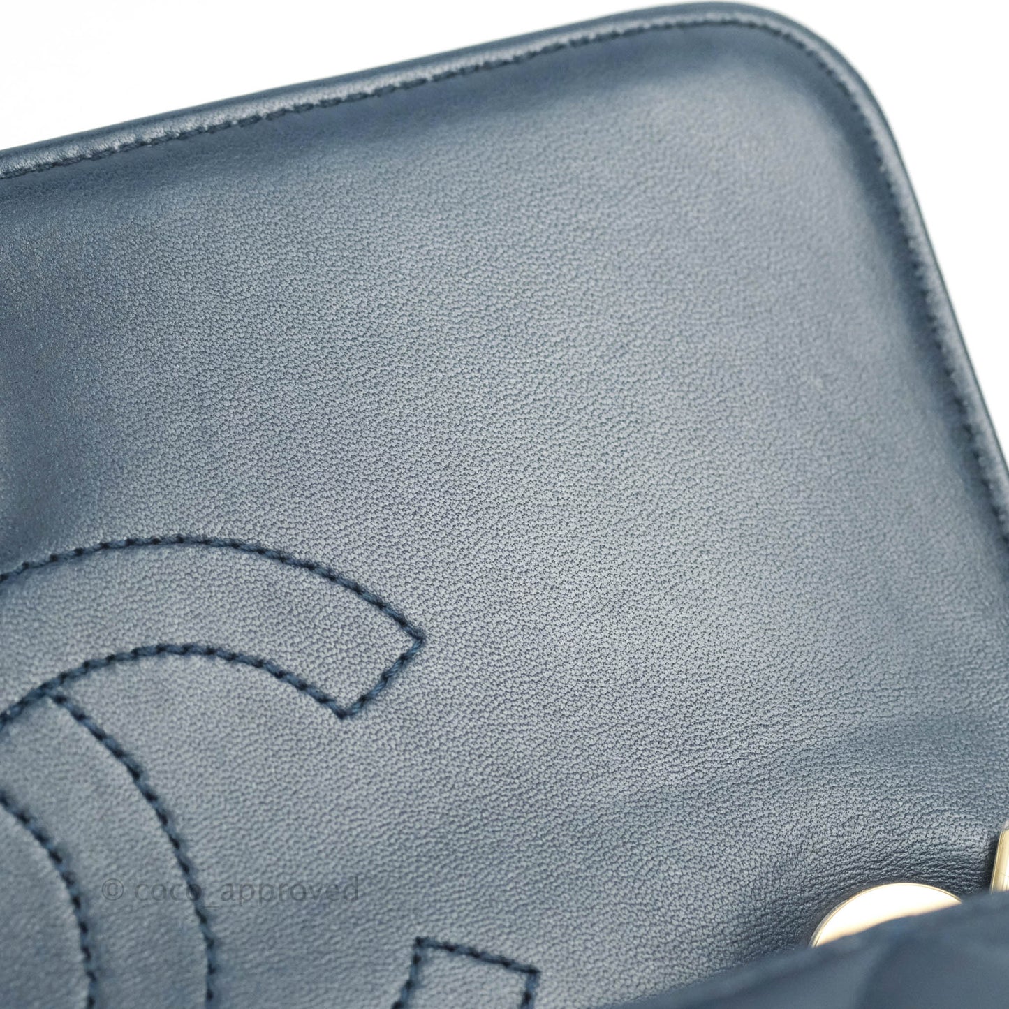 Chanel Small Trendy CC Navy Lambskin Gold Hardware