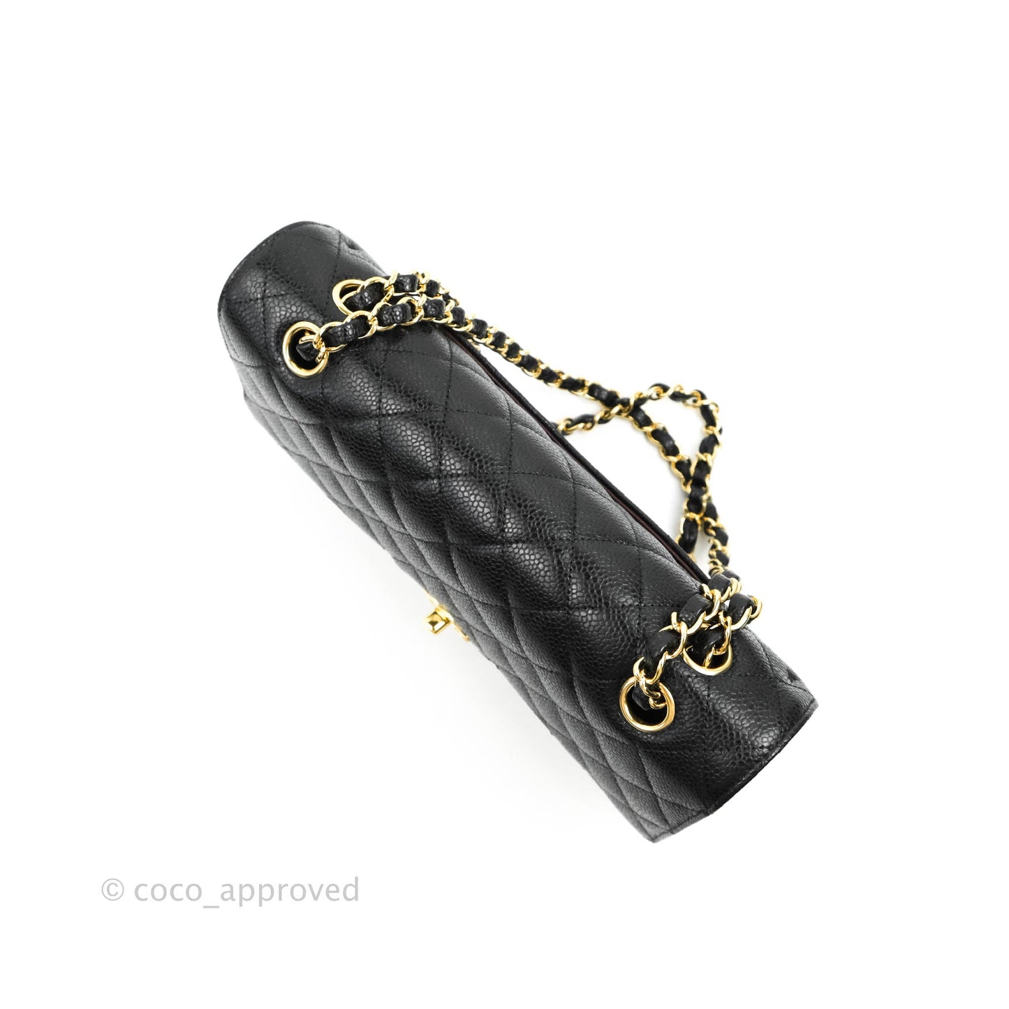Chanel Classic M/L Medium Double Flap Black Caviar Gold Hardware