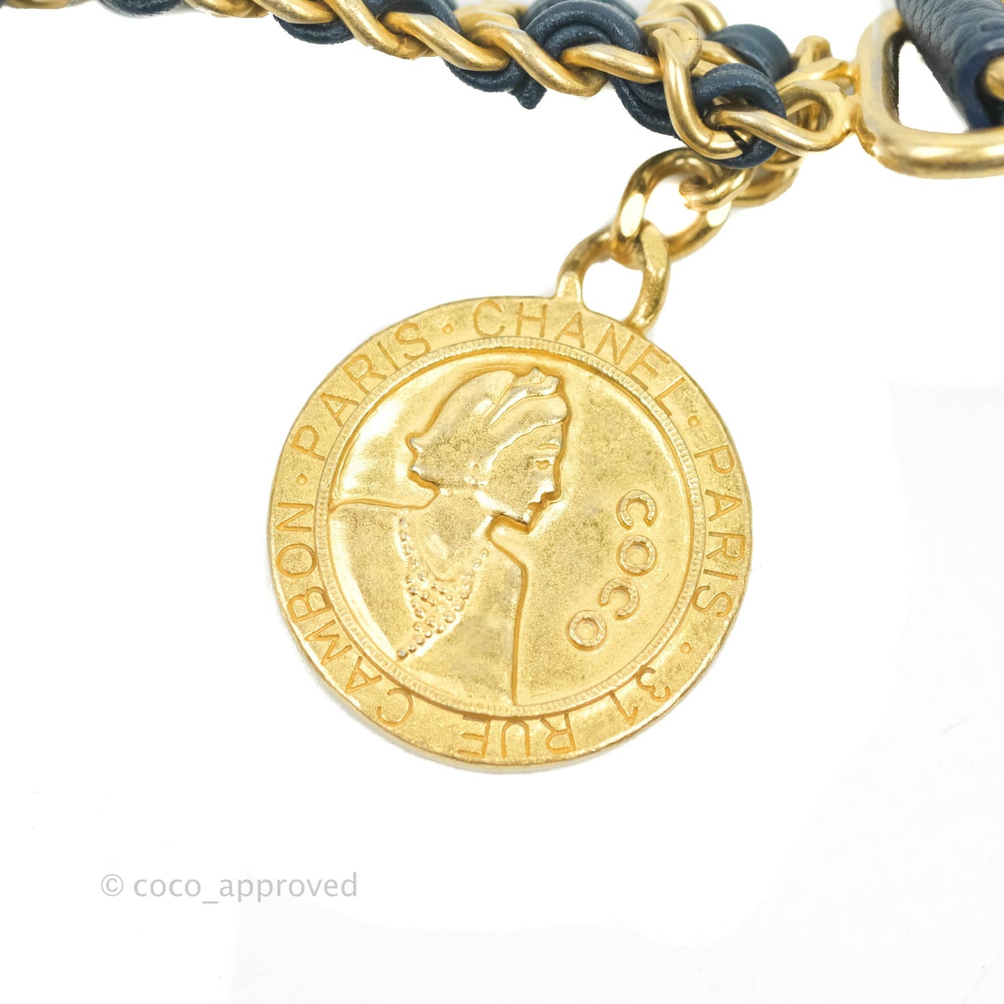 Chanel Mini Flap Bag Coin Charm Soul Chain Navy Caviar Aged Gold Hardware 21A