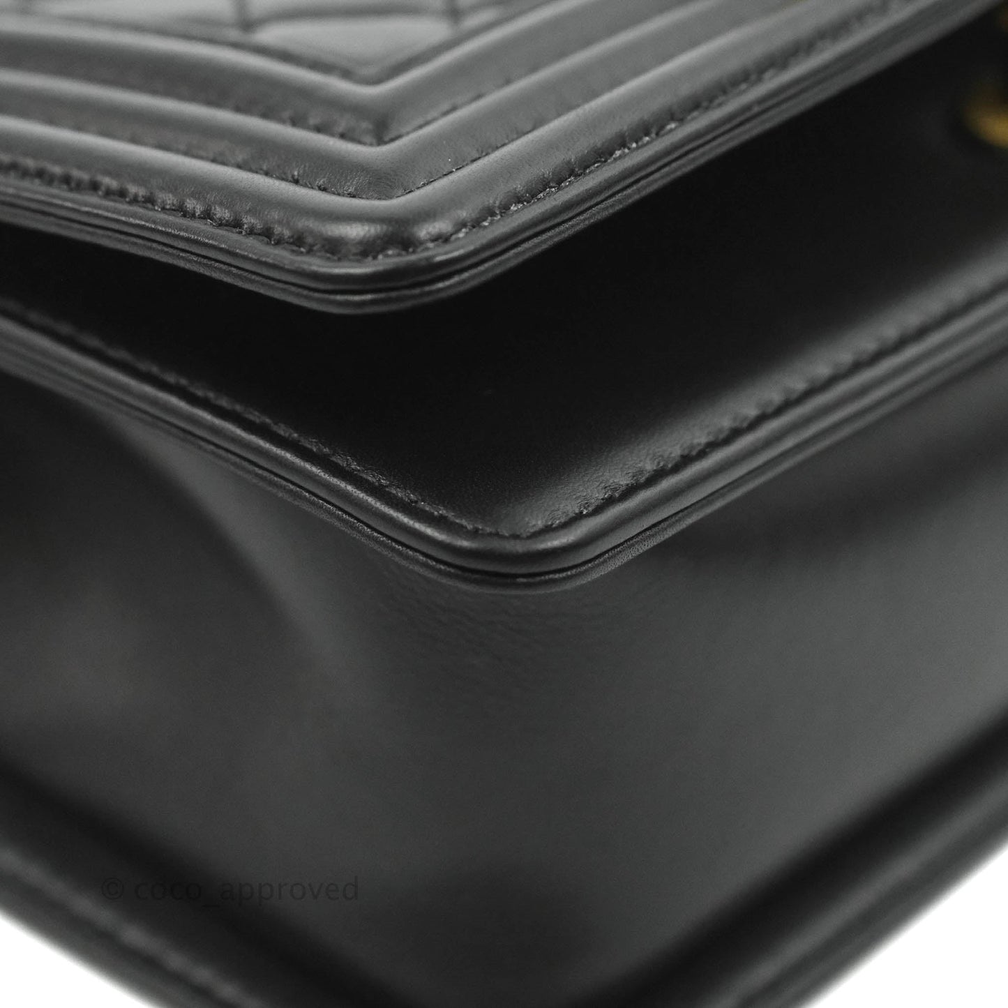 Chanel Small Boy Bag Black Calfskin Gold Hardware