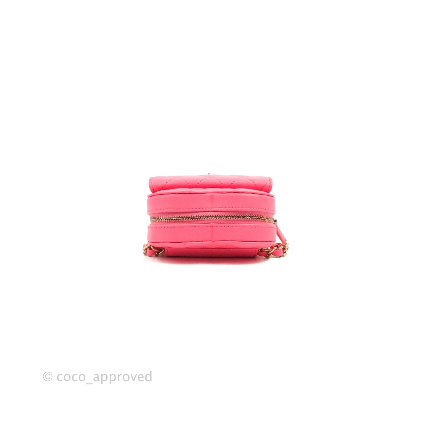 Chanel Mini Heart Belt Bag Pink Lambskin Gold Hardware 22S