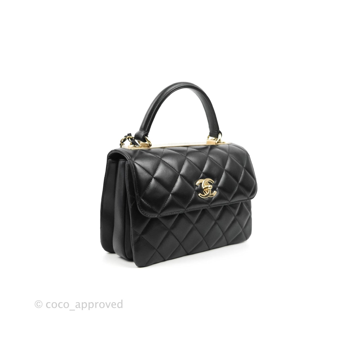 Chanel Small Trendy CC Black Lambskin Gold Hardware