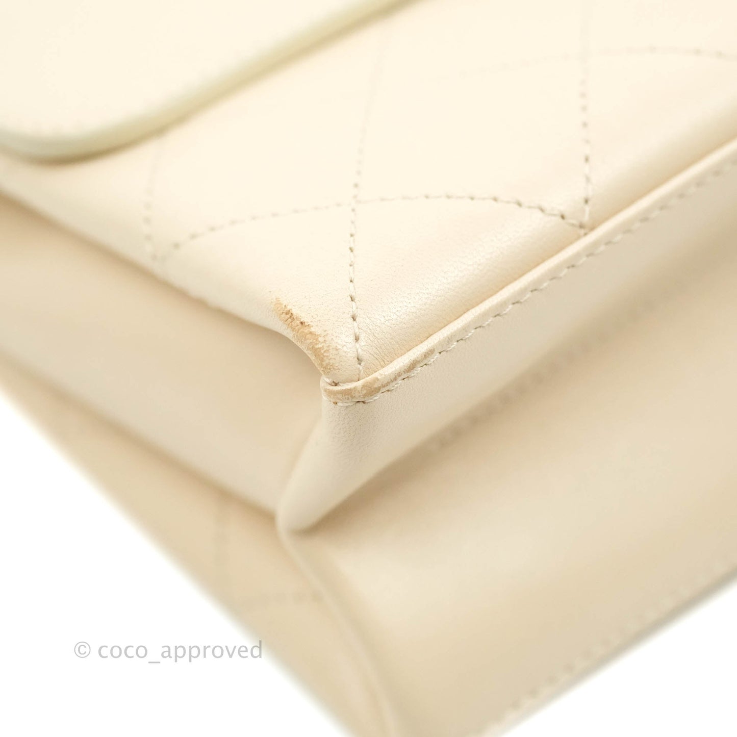 Chanel Small Flat Quilted Coco Luxe Flap Bag Light Beige Aged Gold Hardware