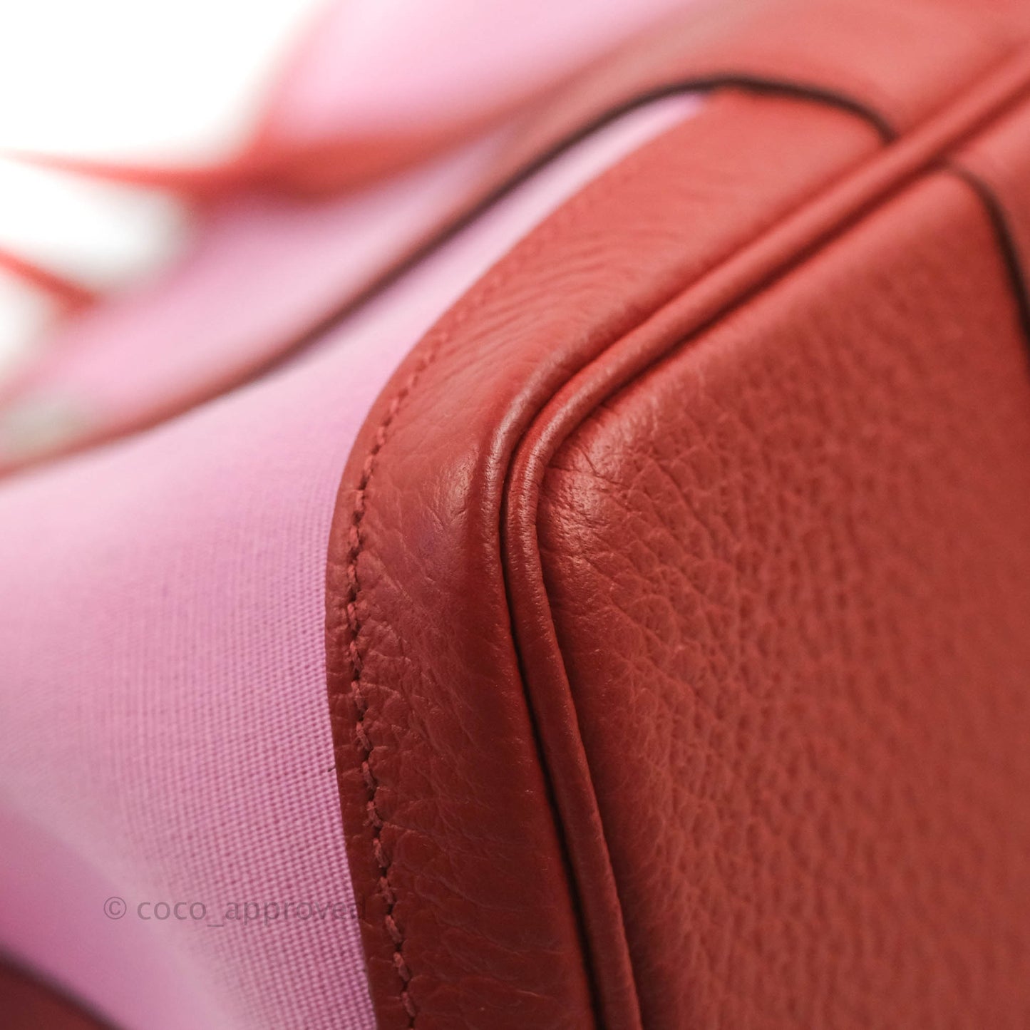 Hermès Garden Party 30 Pink / Red Duchesse Canvas