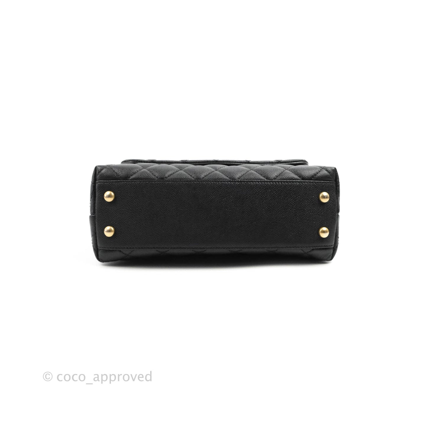 Chanel Small Coco Handle Black Caviar Aged Gold Hardware