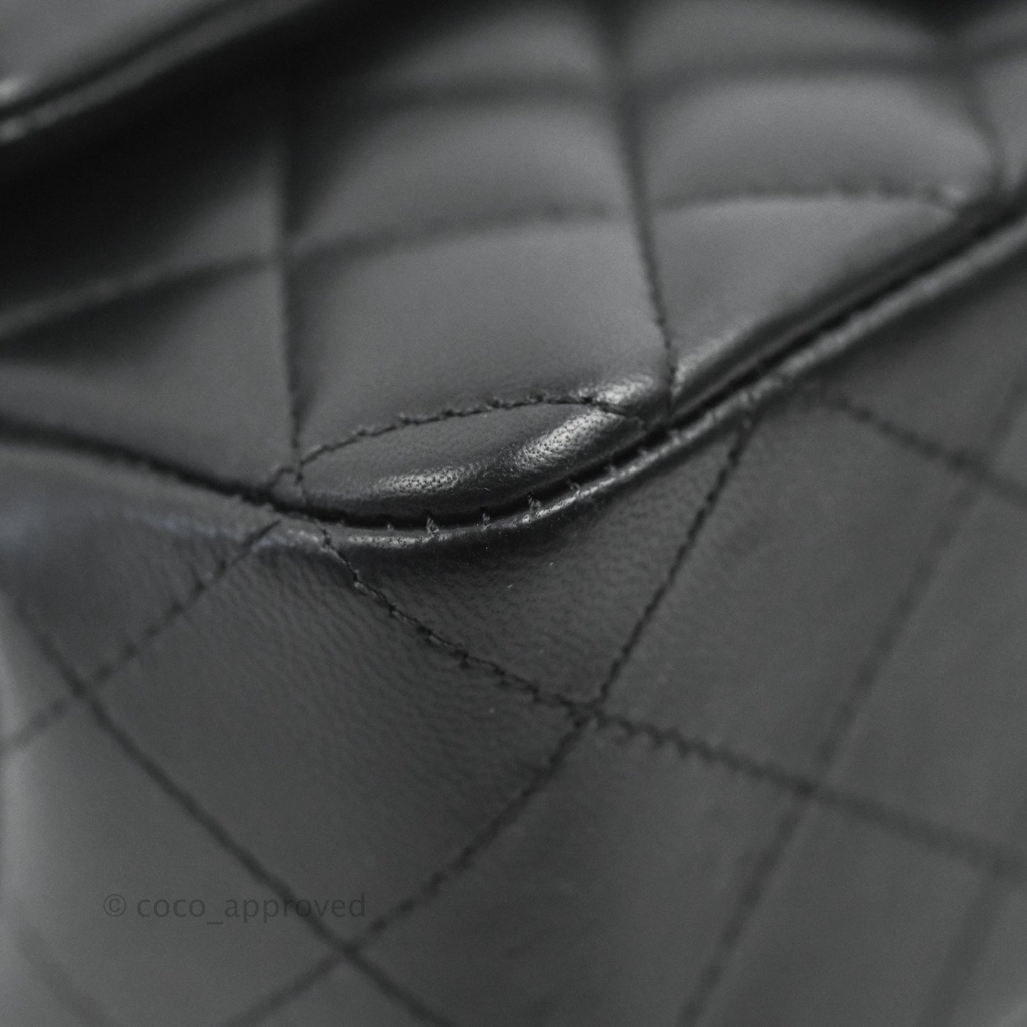 Chanel Quilted Mini Rectangular Flap Black Lambskin Silver Hardware