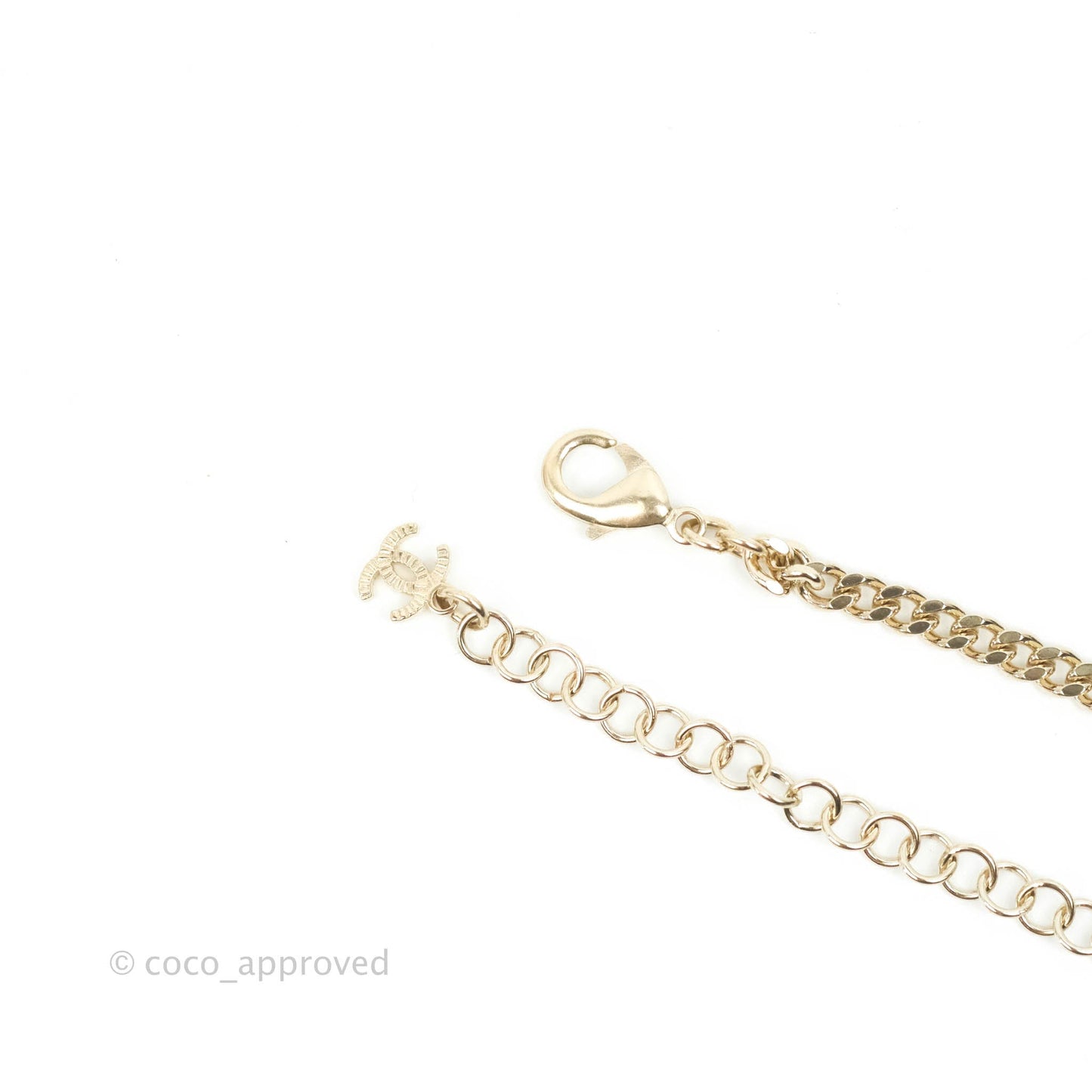 Chanel CC Crystal Resin Choker Light Gold Hardware 22C