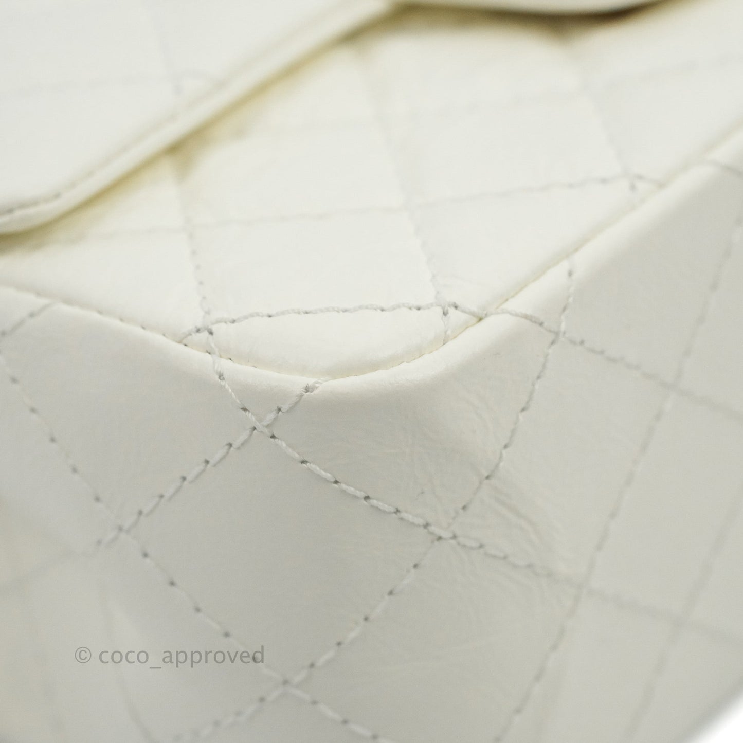 Chanel Mini Reissue 224 White Aged Calfskin Aged Gold Hardware