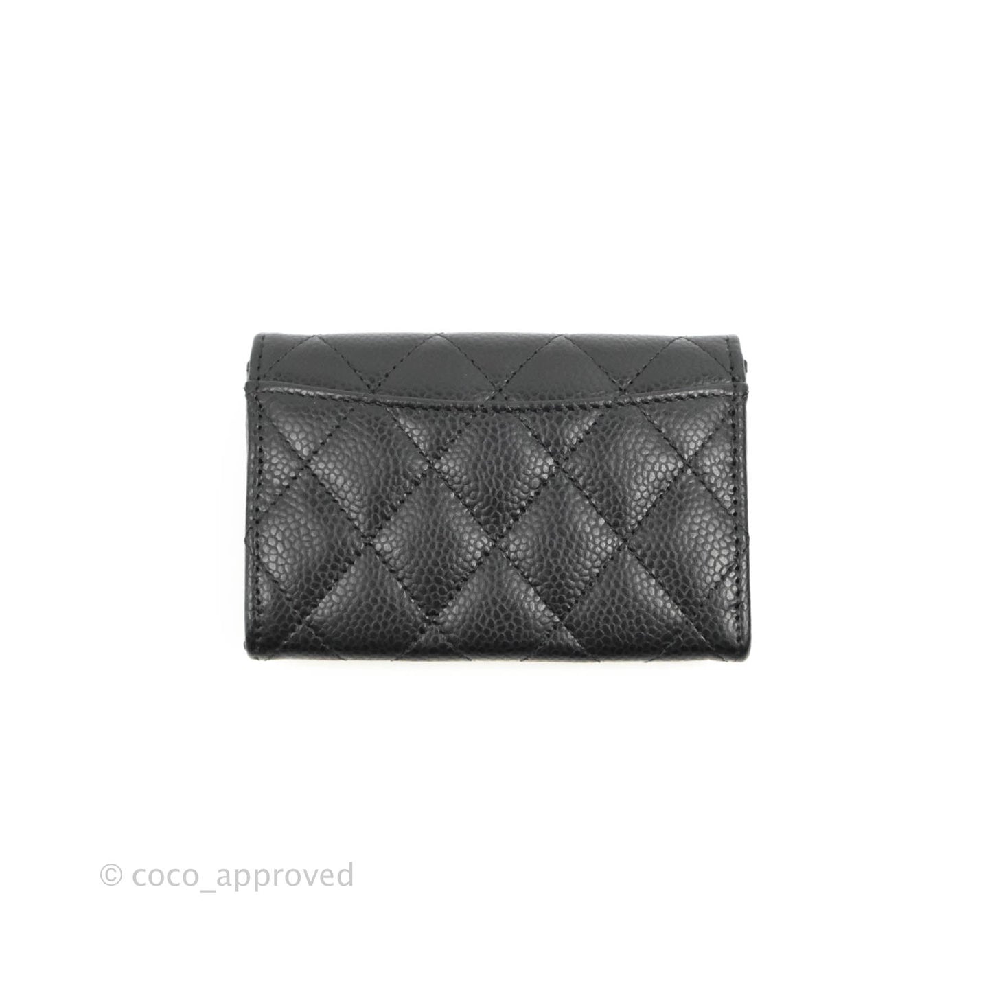 Chanel Quilted Flap Card Holder Black Caviar Gold Hardware