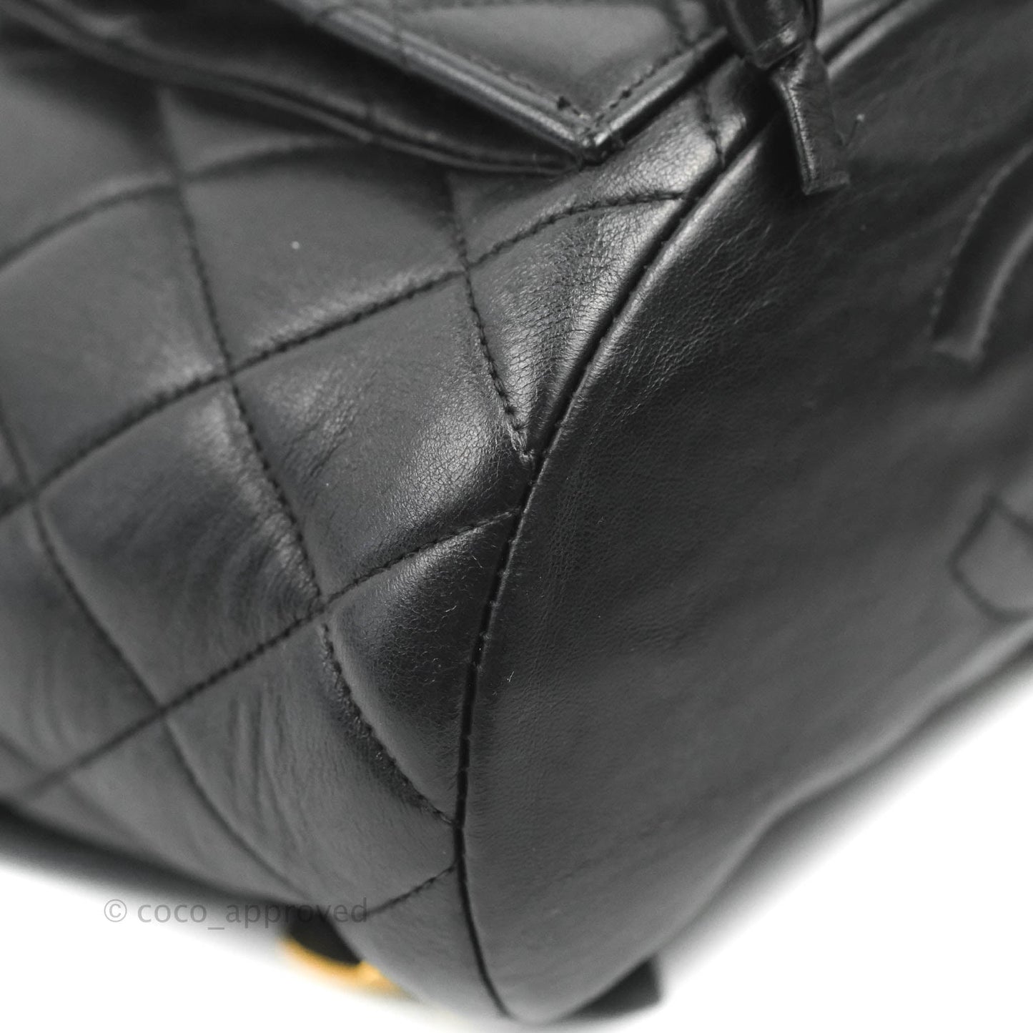 Chanel Vintage CC Duma Backpack Black Lambskin 24K Gold Hardware