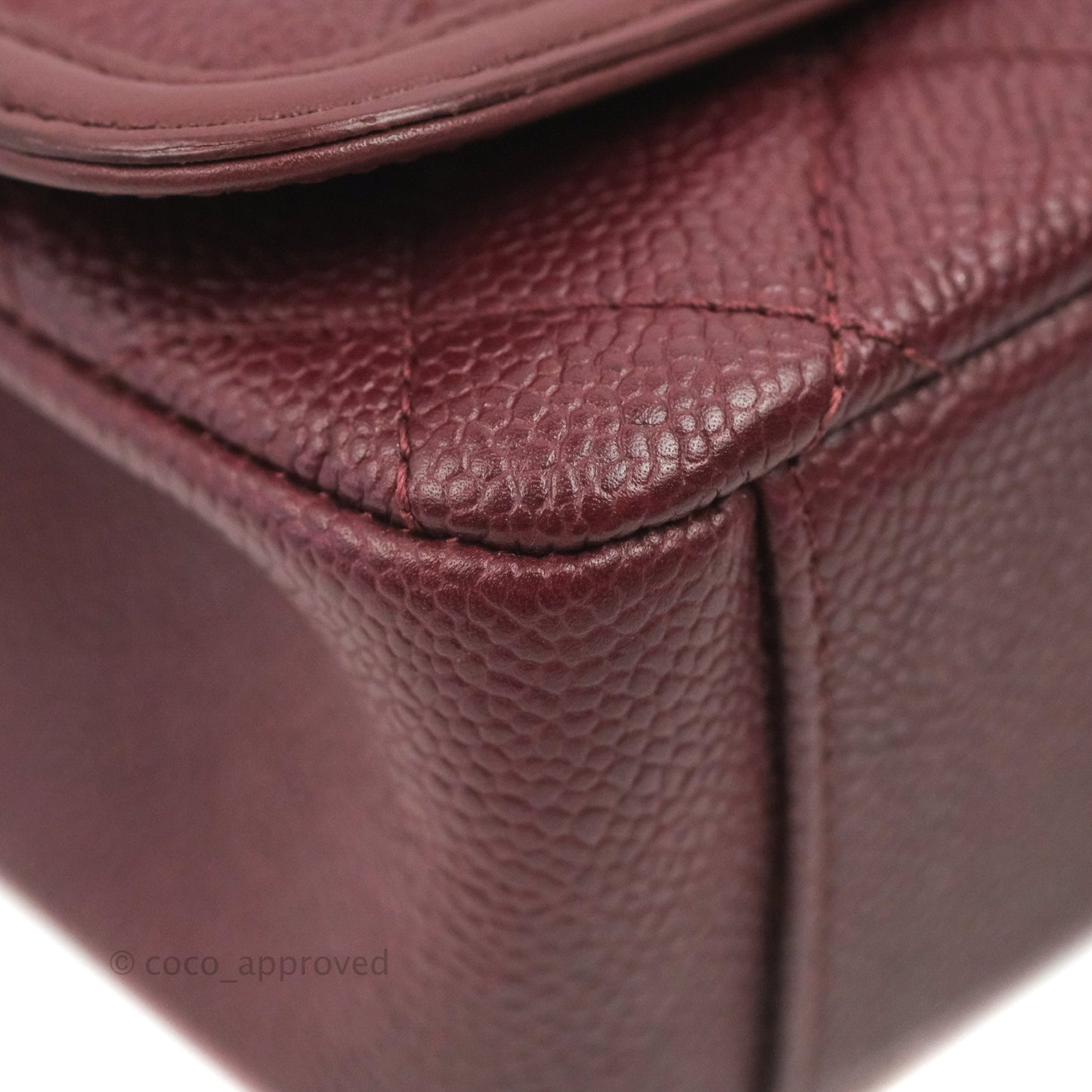 Chanel Quilted Medium CC Filigree Flap Burgundy Black Caviar