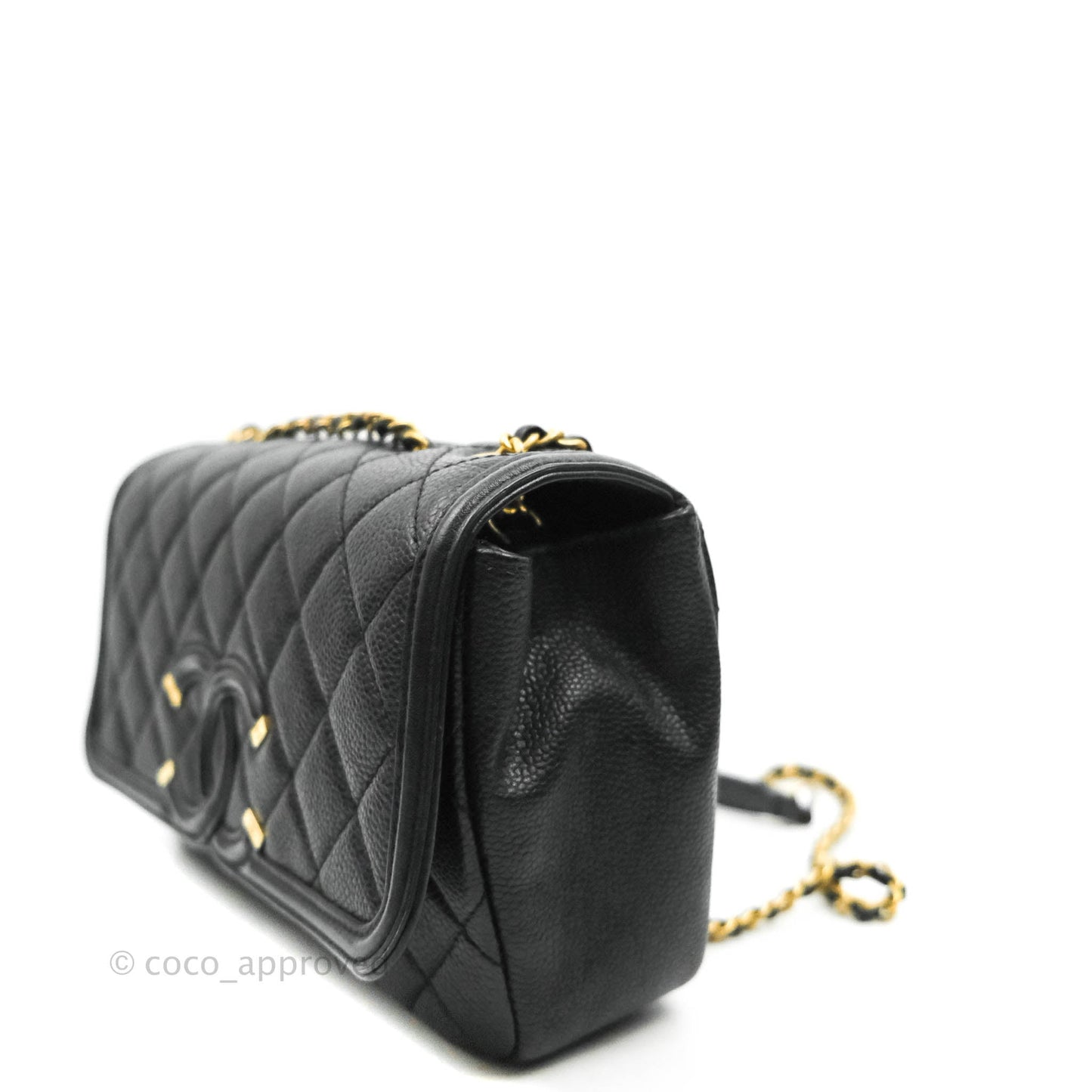 Chanel Quilted Small CC Filigree Flap Black Caviar